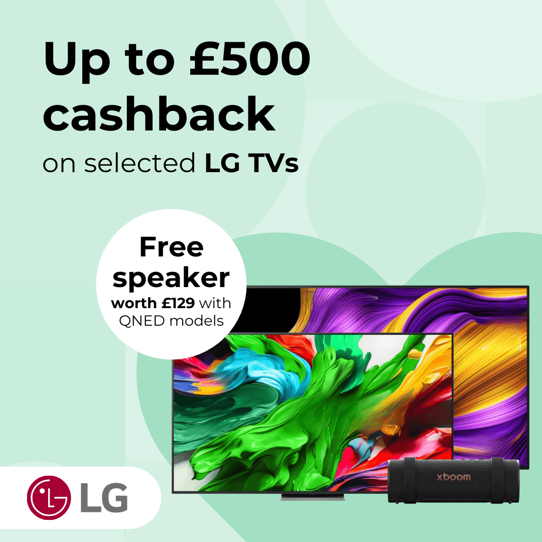 Up to £500 cashback on selected LG TVs