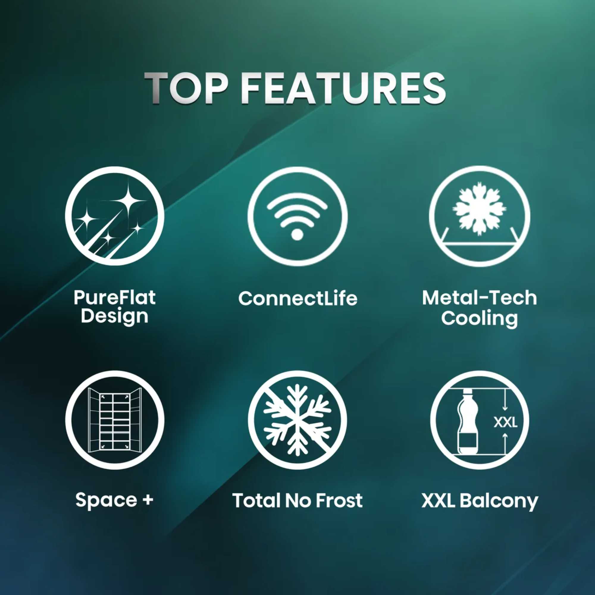 PureFlat RS5P668SSFC American Fridge Freezer No Frost - Black