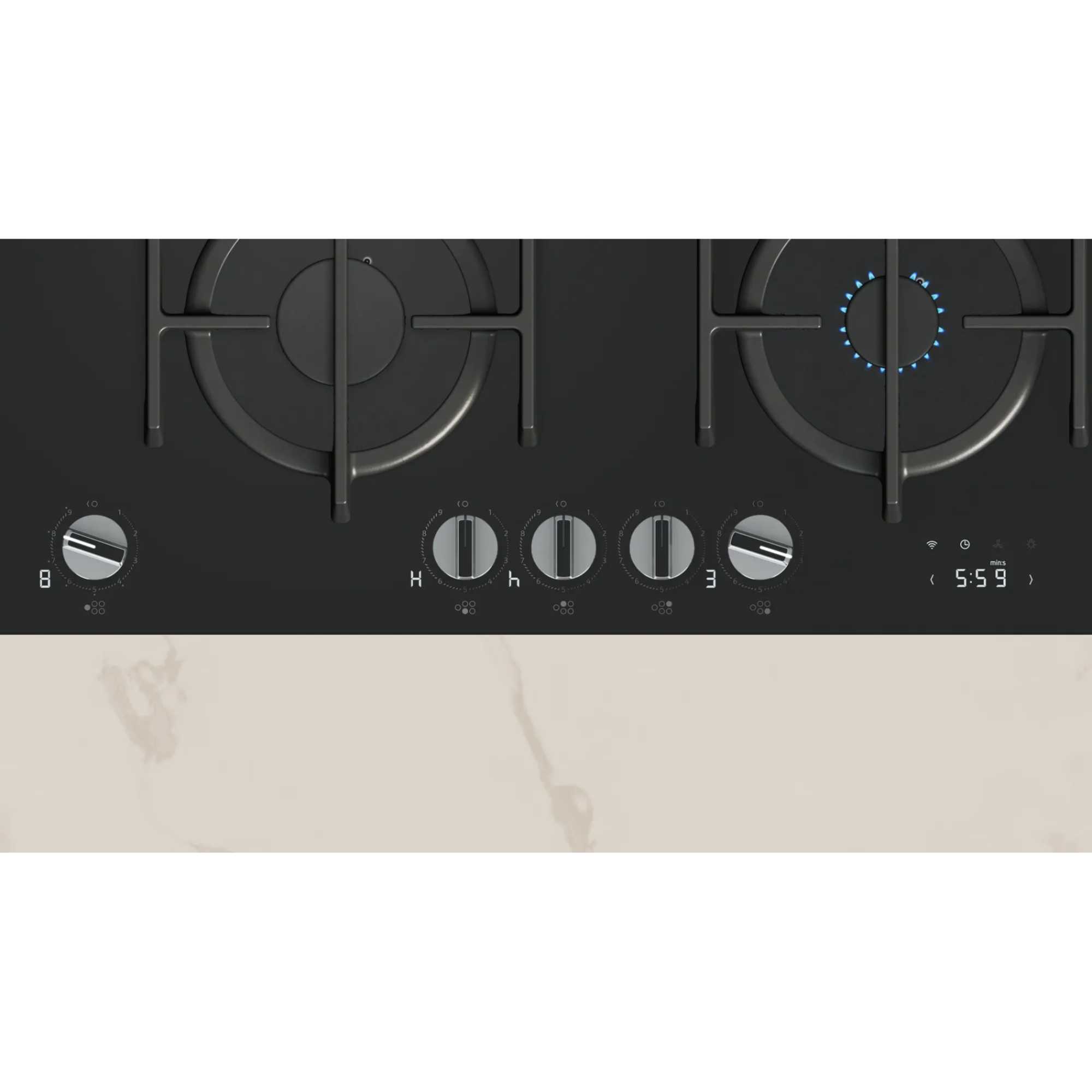 T29RHS4S0 Flame Select 90cm 5 Burner Gas Hob - Black
