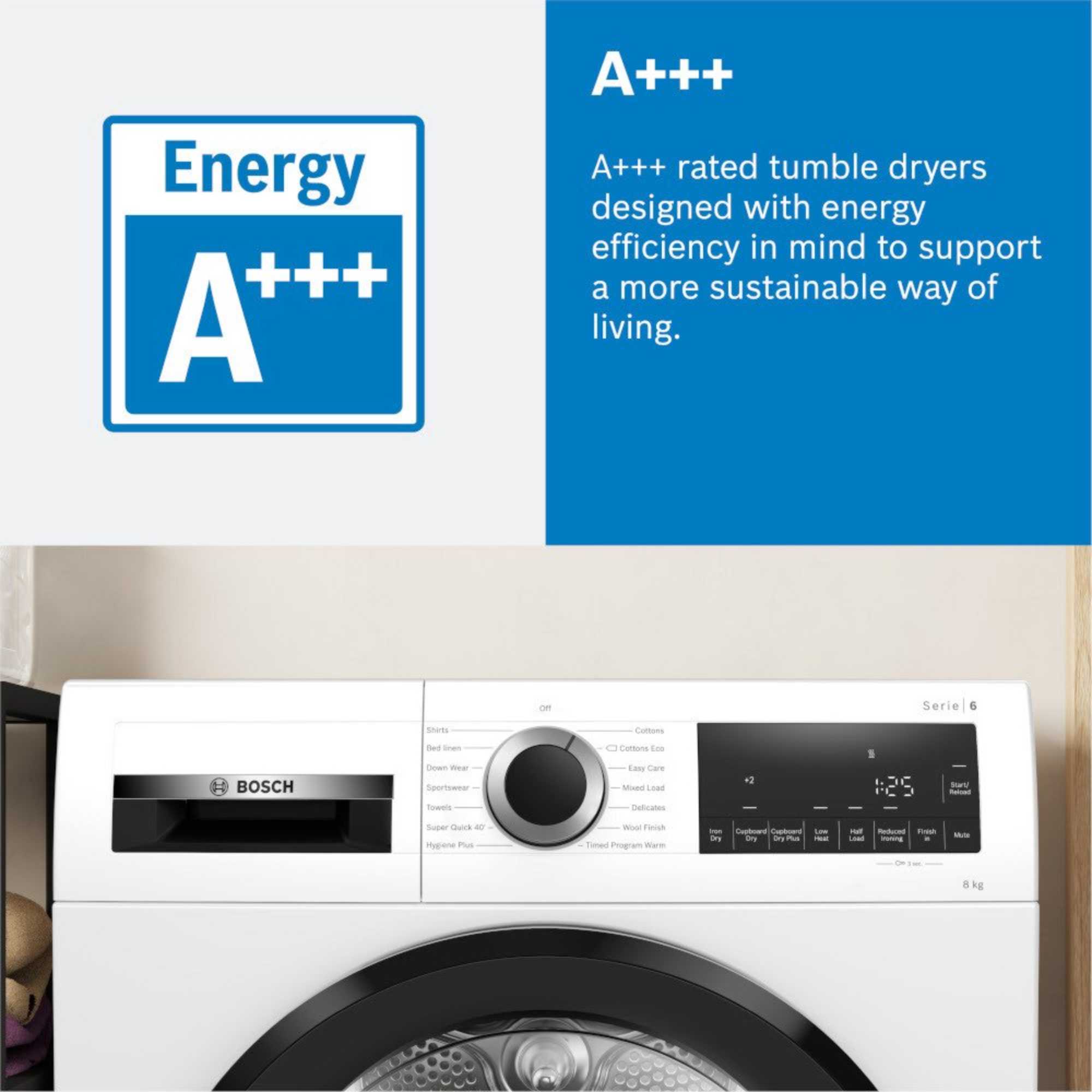 Series 6 WQH246D9GB 9kg Heat Pump Dryer with LED Display - White