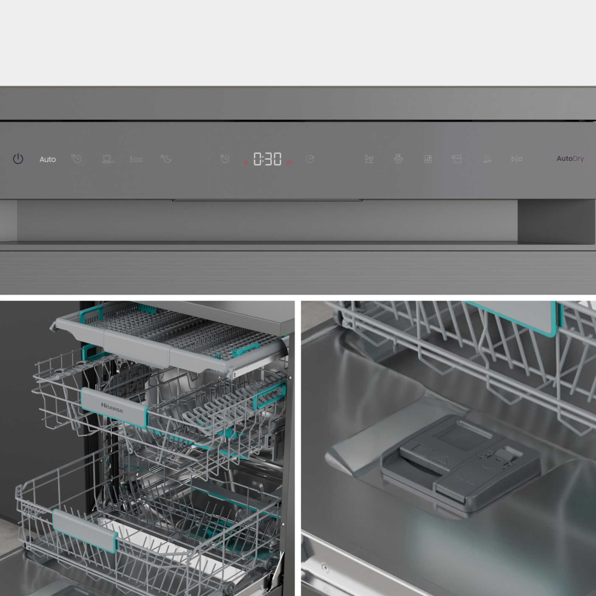 HS663A90XUK Freestanding Dishwasher 16 Place Settings with AutoDry - S/Steel