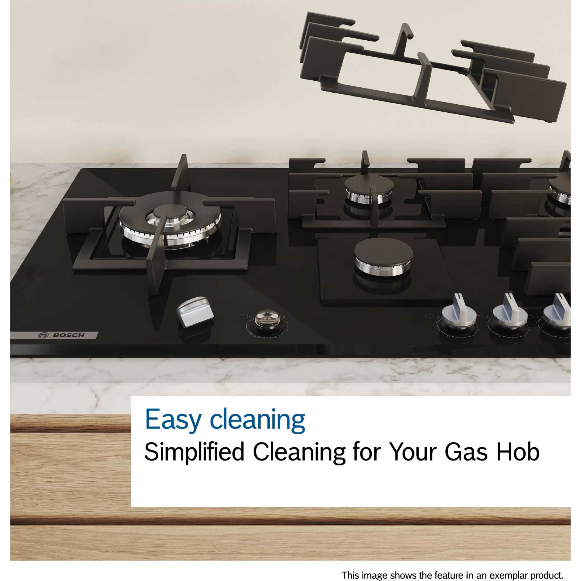 PCP6A6I90 Series 6 4 Burner 60cm Gas Hob - Black