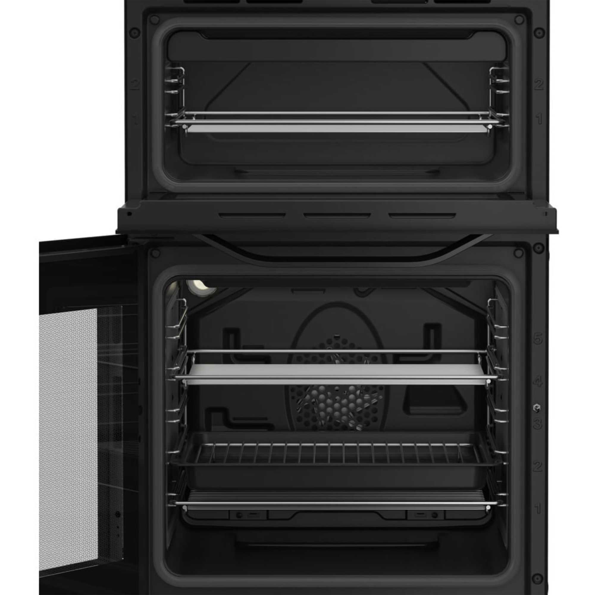 HDE5VDCB 50cm Electric Double Cooker with 4 Zone Ceramic Hob - Black
