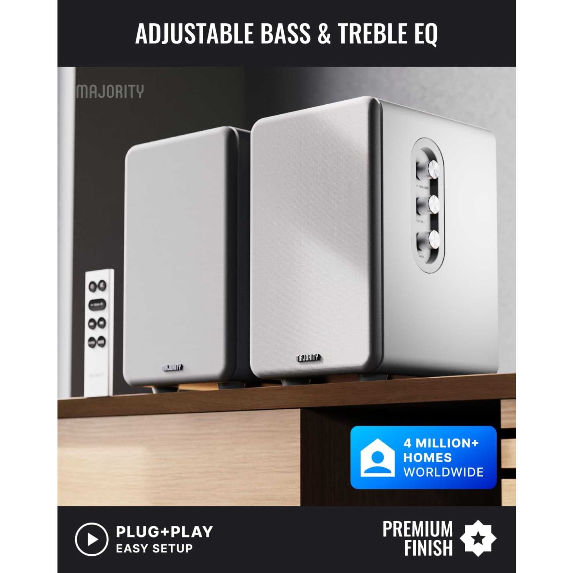 D70XWHT D70X Active Bluetooth Bookshelf Speakers - White