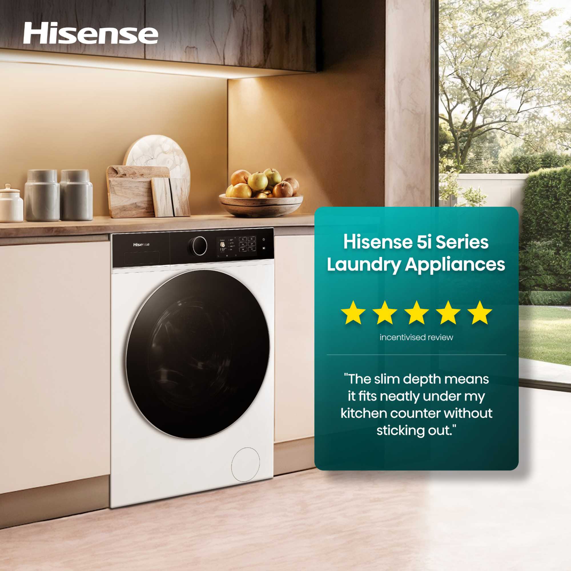 KitchenFit 5i Series 12kg Wash 8kg 1400rpm Washer Dryer - WD5I1245BWRH