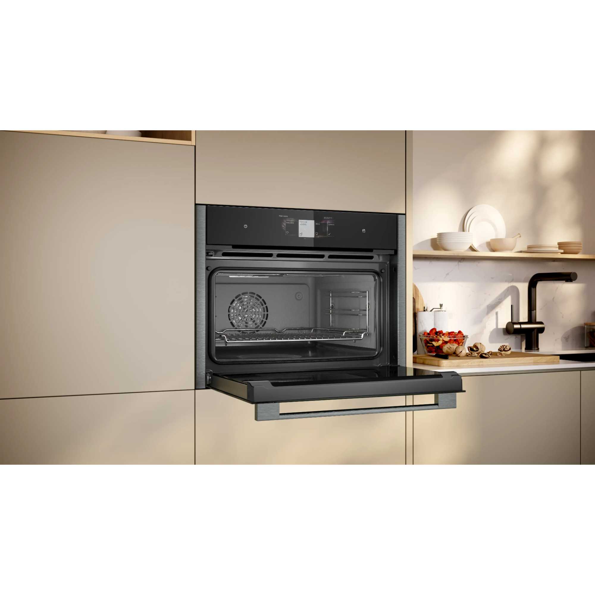 N 90 C24FT53G0B Built-In Compact Smart Single Oven with Steam Function - Graphite Grey