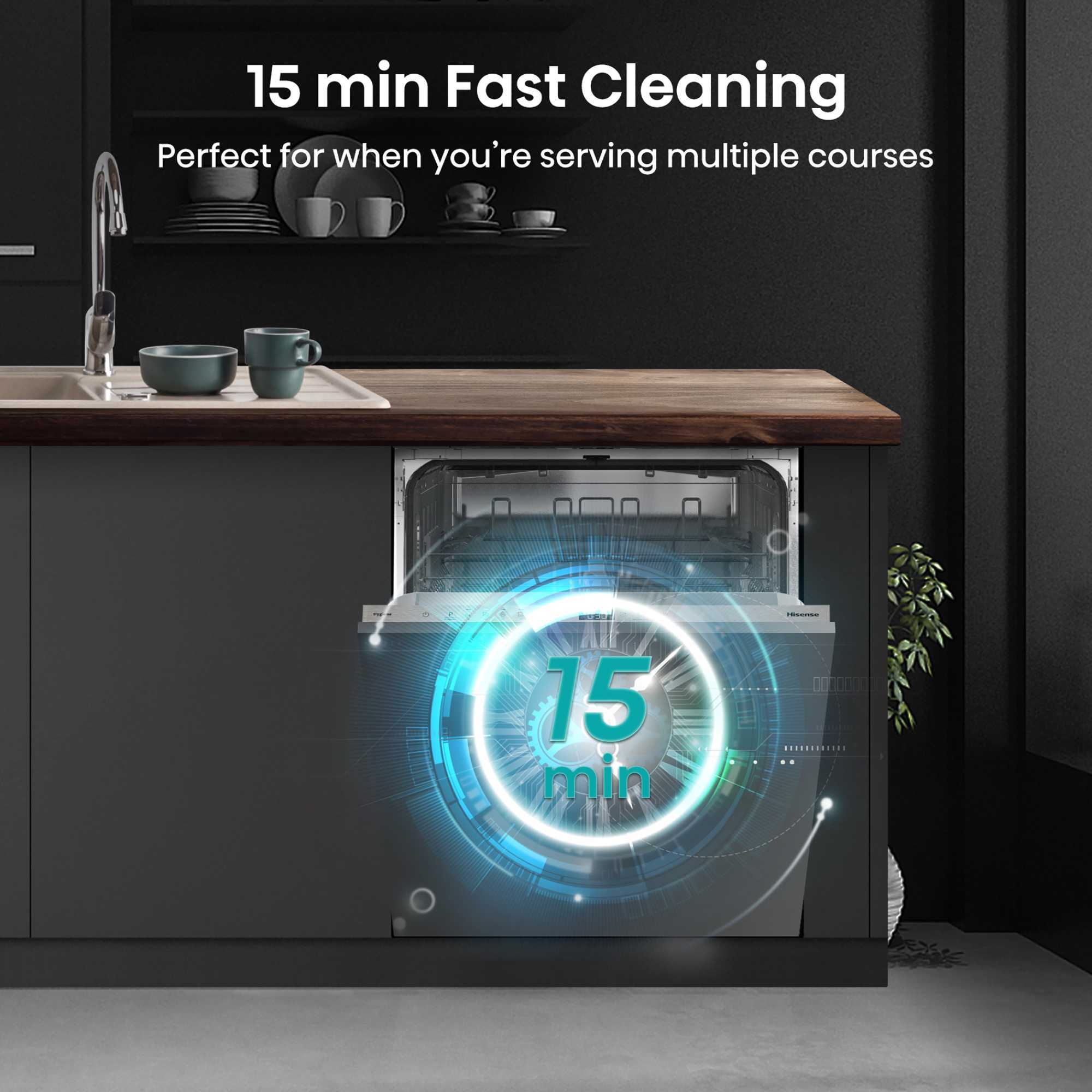 HV642E90UK 13 Place Fully Integrated Self-Clean Dishwasher - Silver