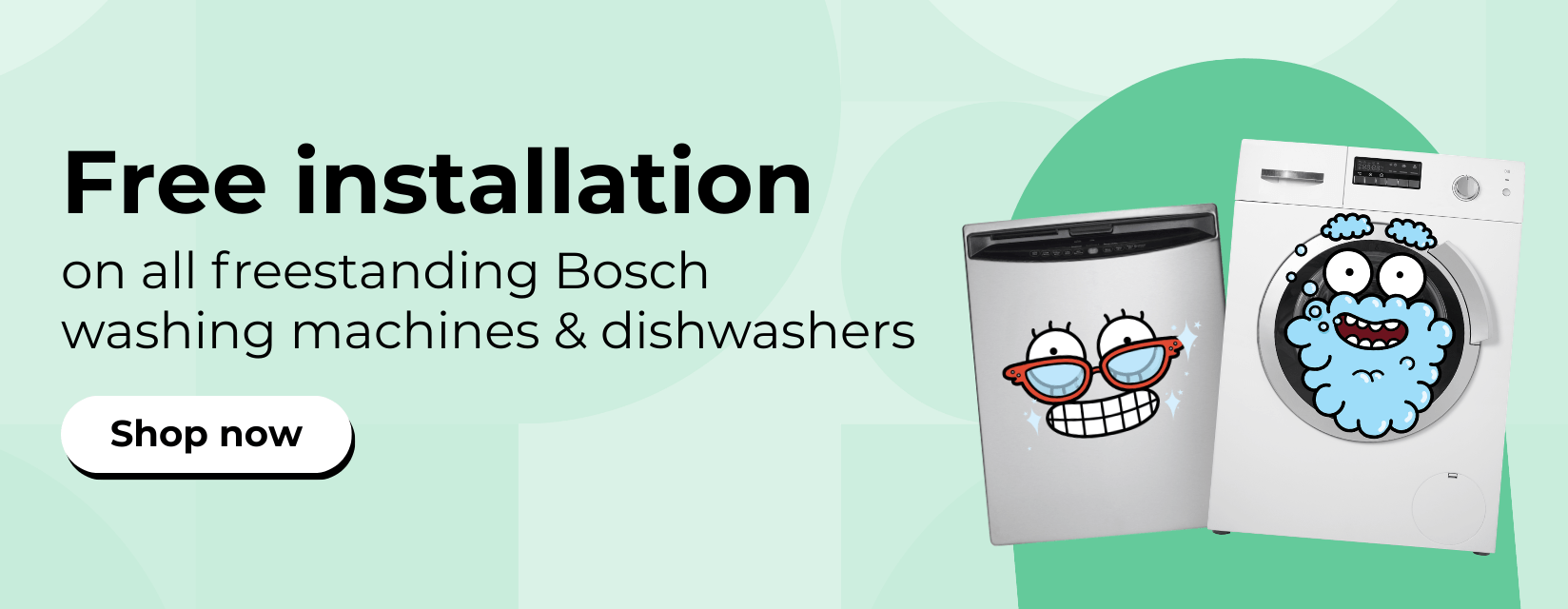Free installation on all freestanding Bosch washing machines and dishwashers