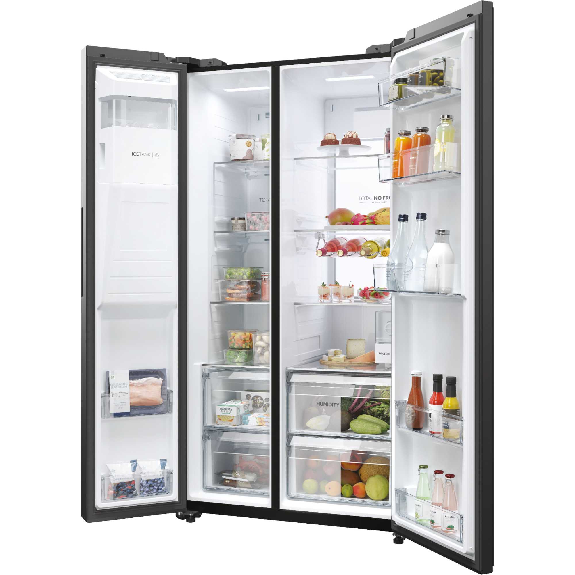 HSW79F18DIPT Series 7 601l American Style Fridge Freezer - Slate Black