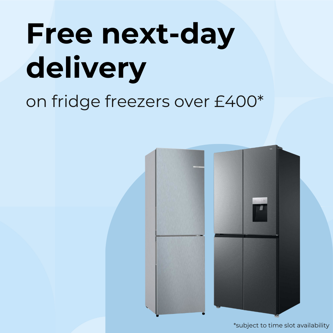 Free next day delivery on  fridge freezers over £400, subject to availability