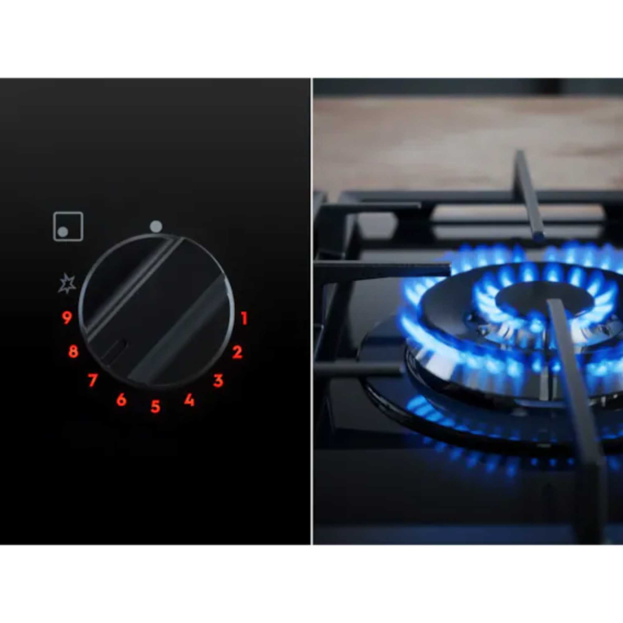 8000 Flamelight HKB64341NL Gas on Glass Hob 60cm - Black