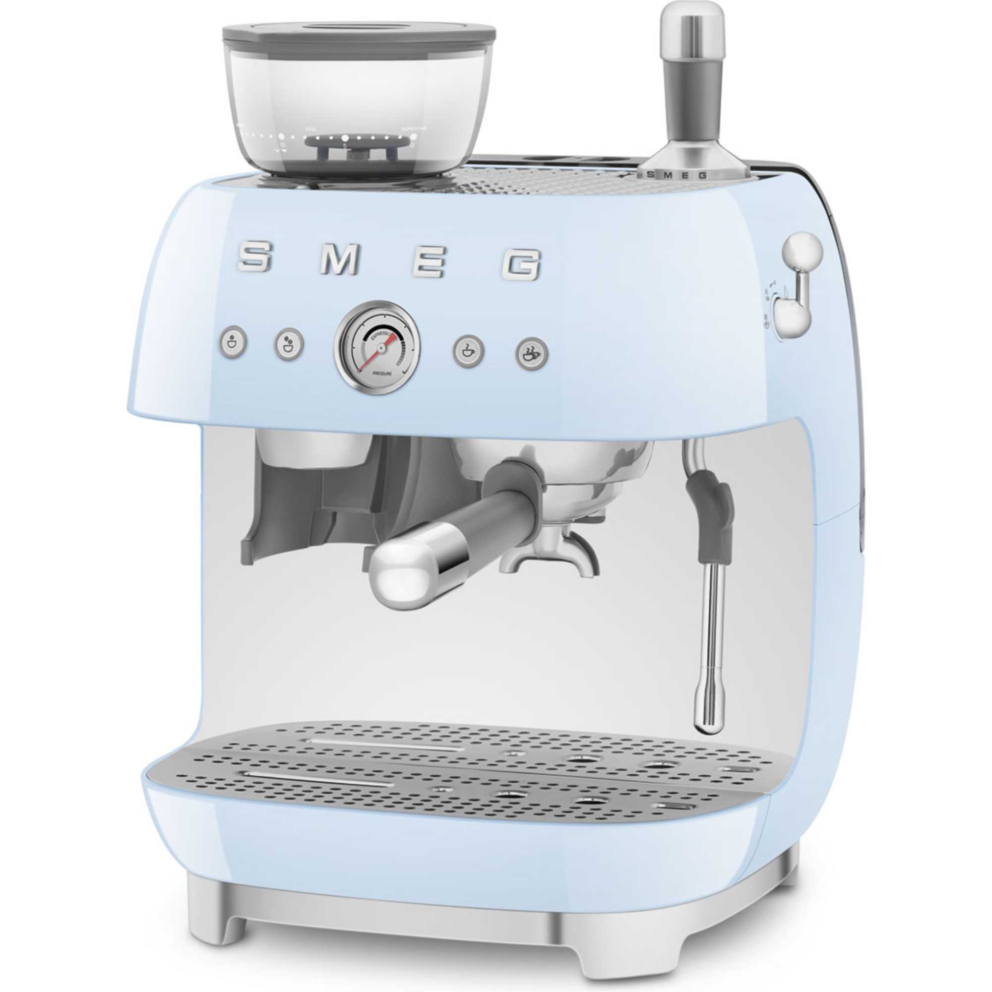EGF03PBUK 50's Style Espresso Coffee Machine with Grinder - Pastel Blue