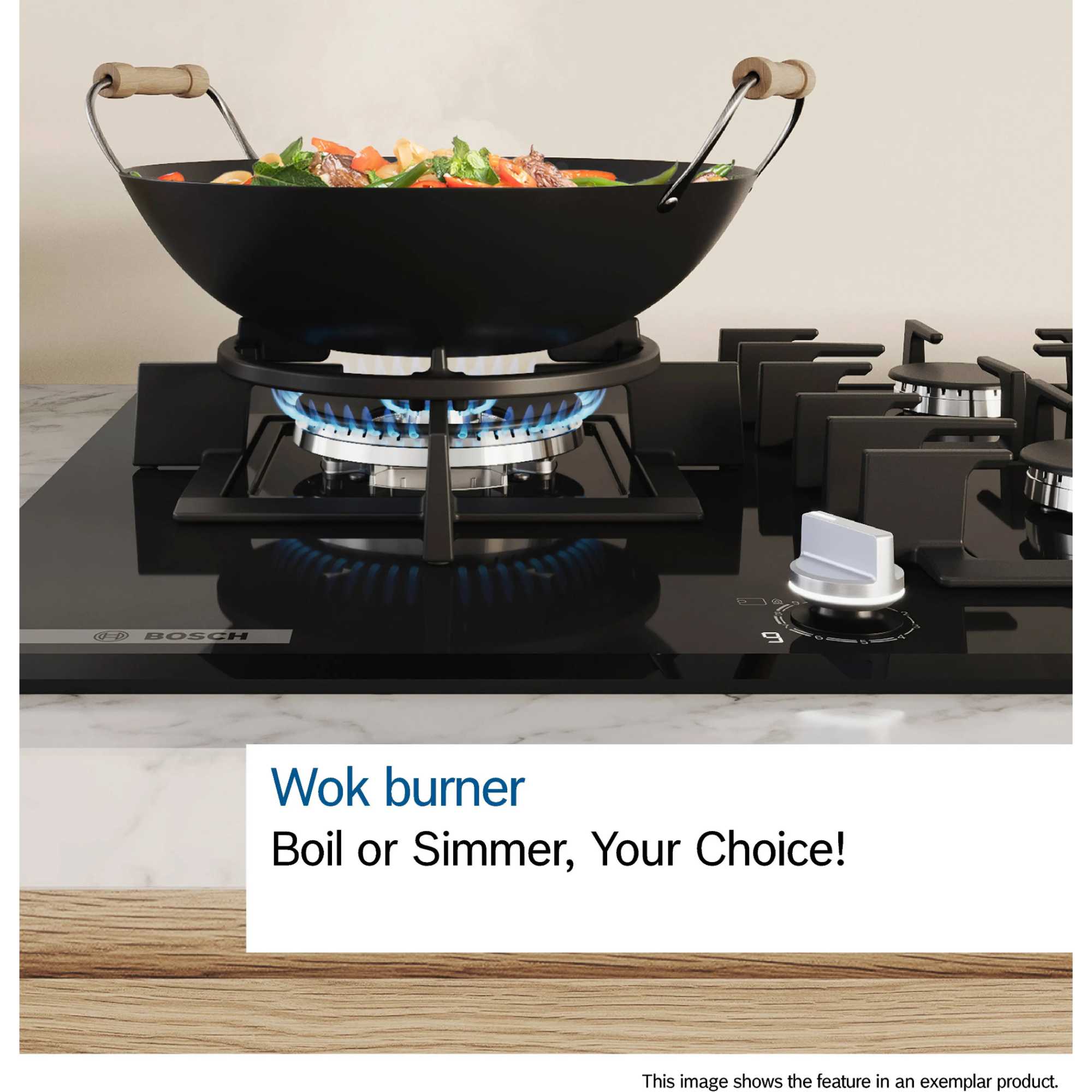 PCQ7A5I90 Series 6 75cm 5 Zone Gas Burner Hob - Stainless Steel
