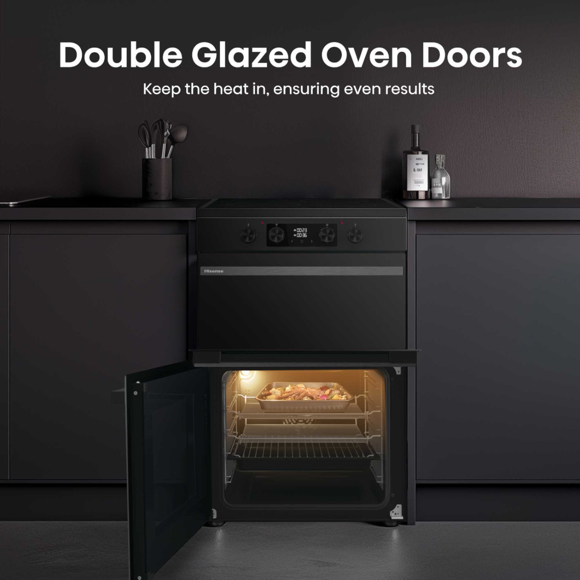 HDCEIT6C20B Electric Double Oven with Induction Hob & Air Fry - Black