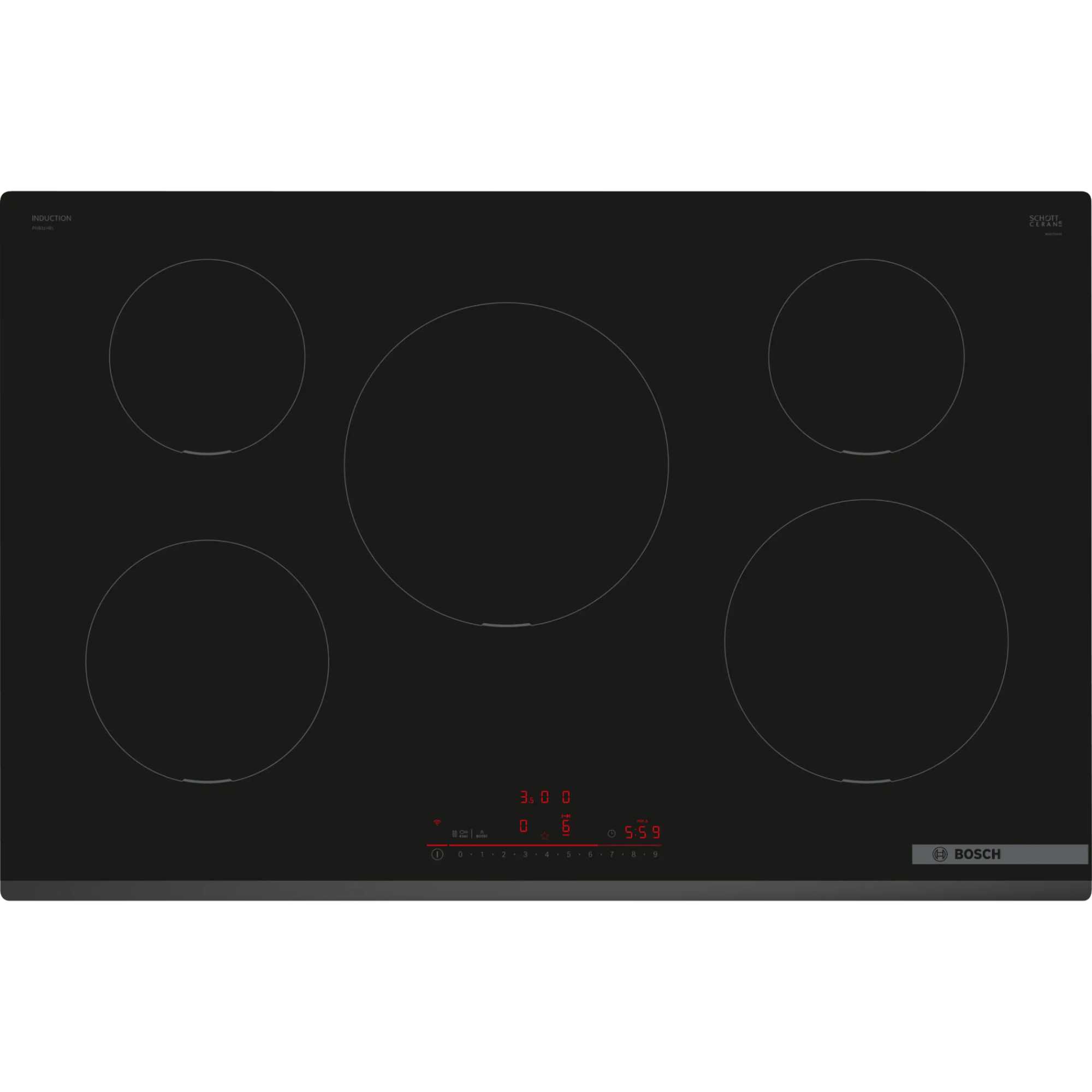 PIV831HB1E Series 6 5 Burner 80cm Induction Hob - Black