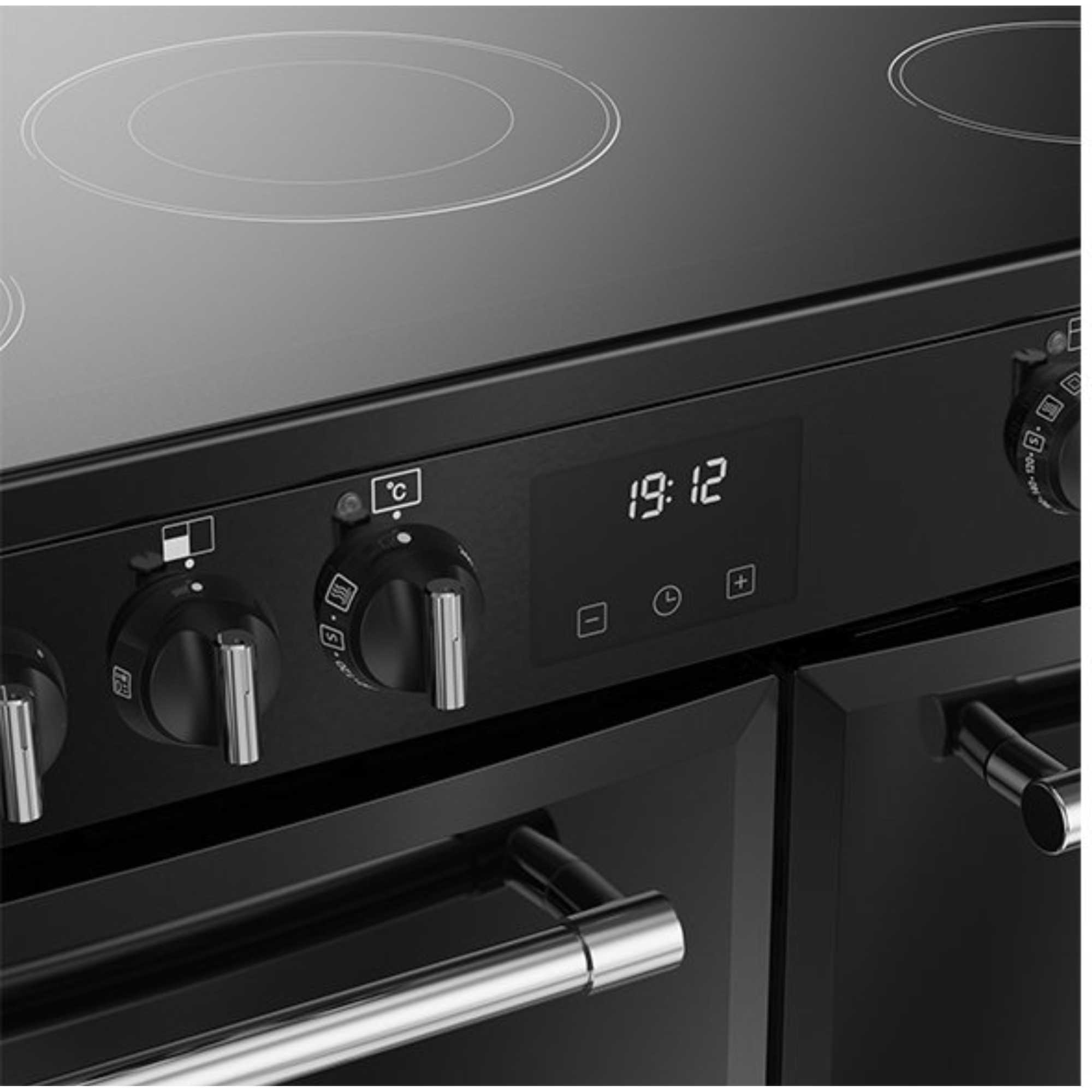 444411817 Farmhouse 90E Electric Ceramic Range Cooker - Black