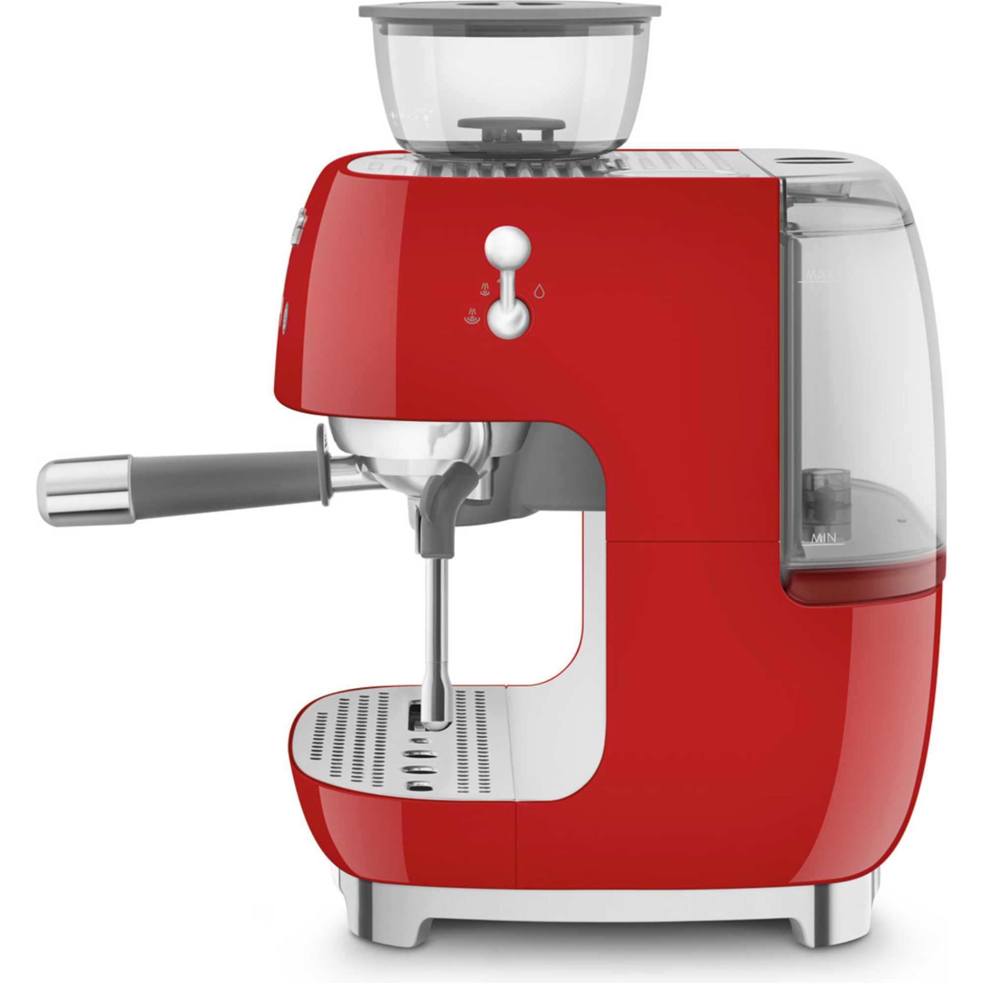 Smeg EGF03RDUK 50's Style Espresso Coffee Machine with Grinder - Red