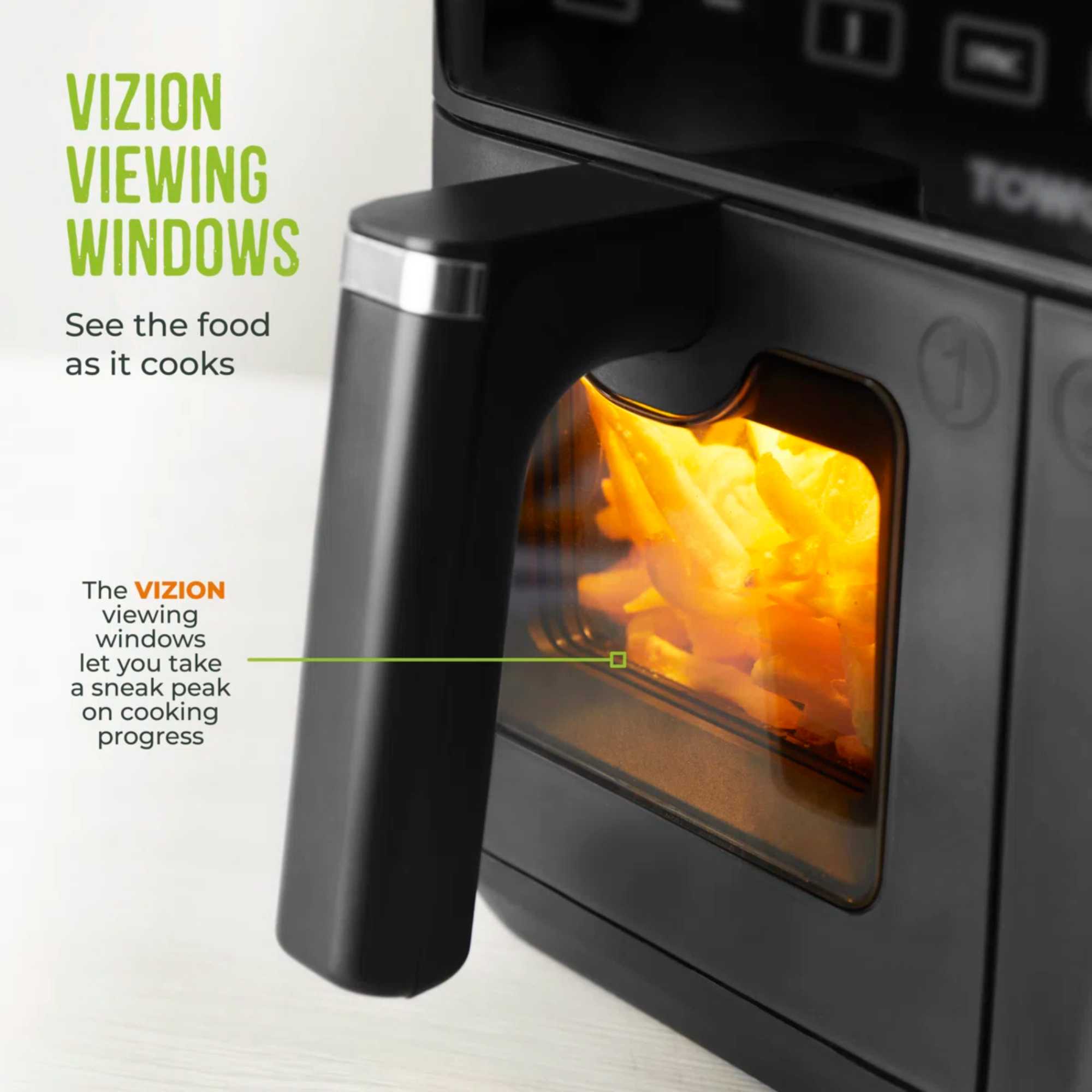 T17177 Vortx Vizion 9L Dual Basket 9 Functions Air Fryer - Black