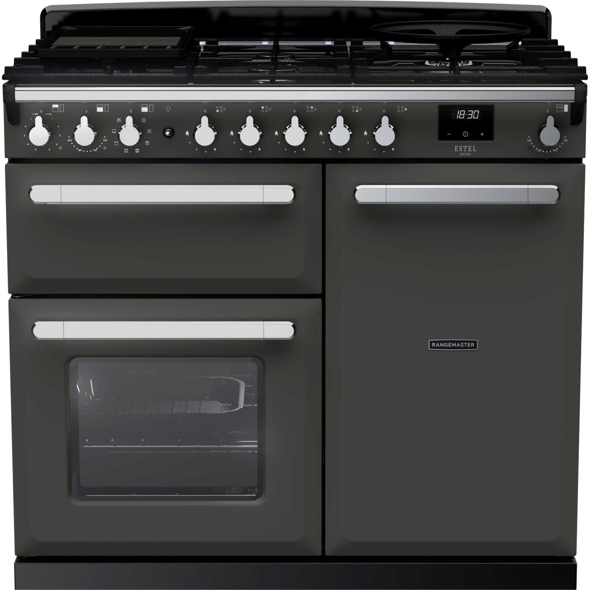 Estel Deluxe 100 100cm Dual Fuel Range Cooker - ESDL100DFPSLT/CM1