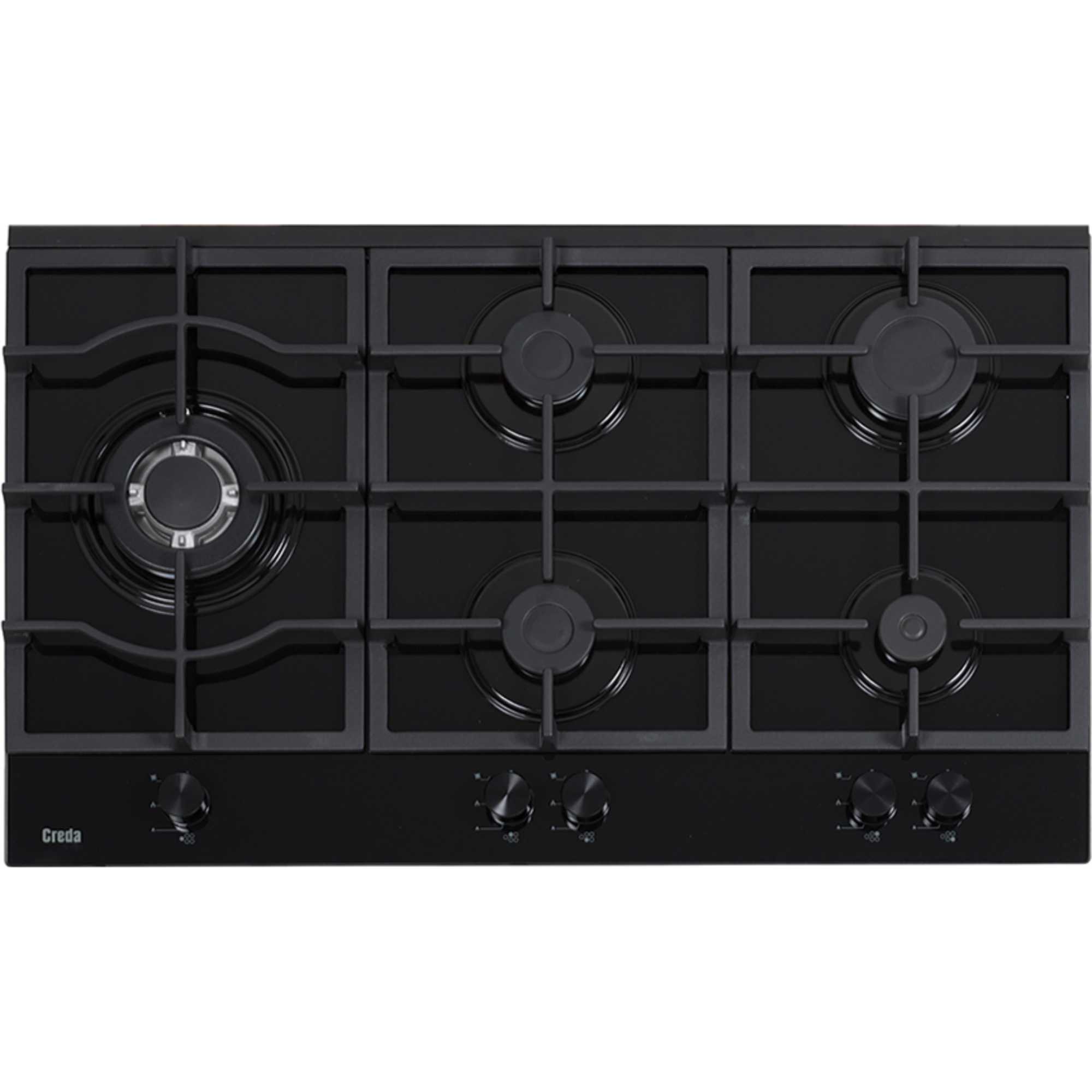 C90GFCWG 90cm 5 Zone Gas Hob - Black