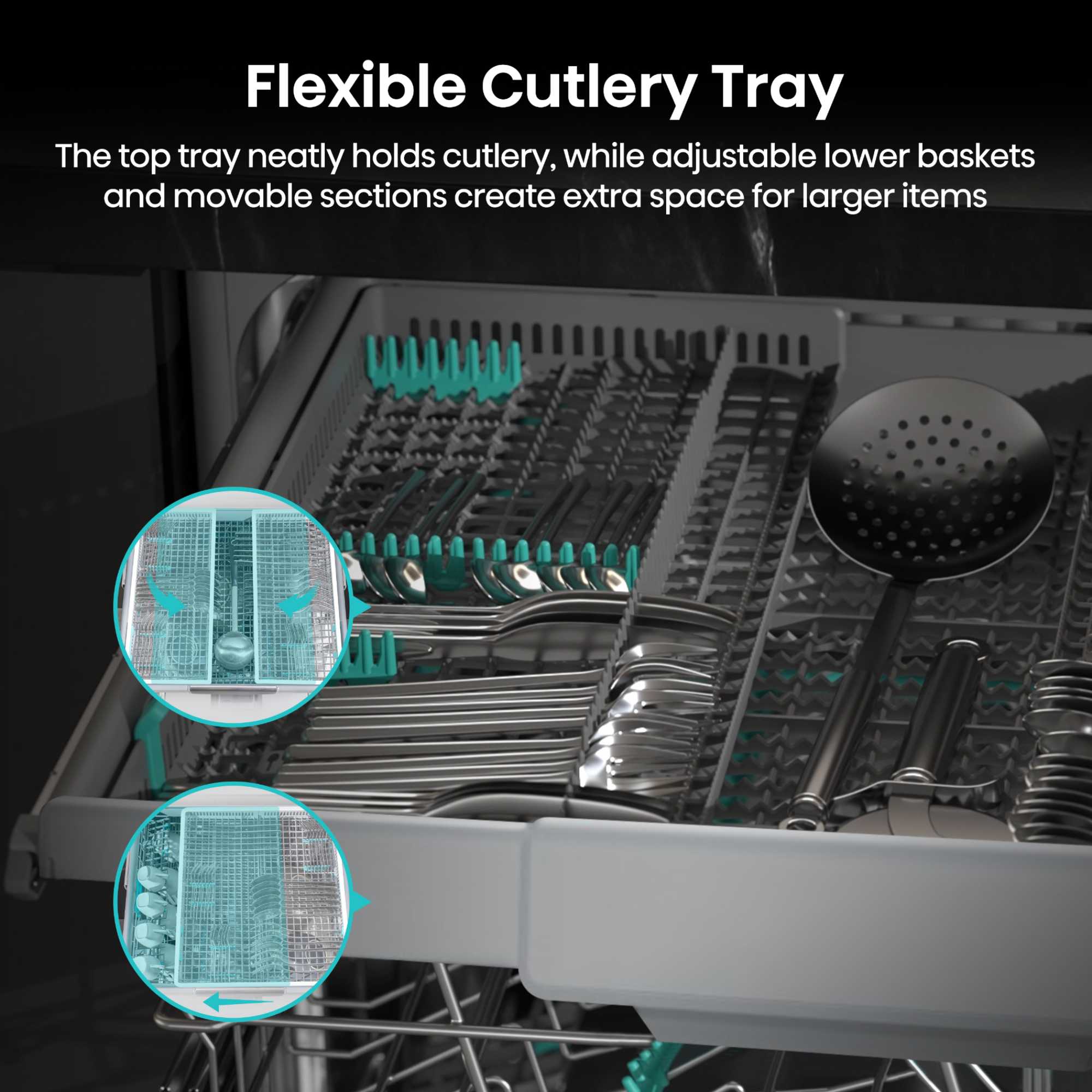 Hi6 Full-Sized Freestanding Dishwasher - HS663A90BXUK
