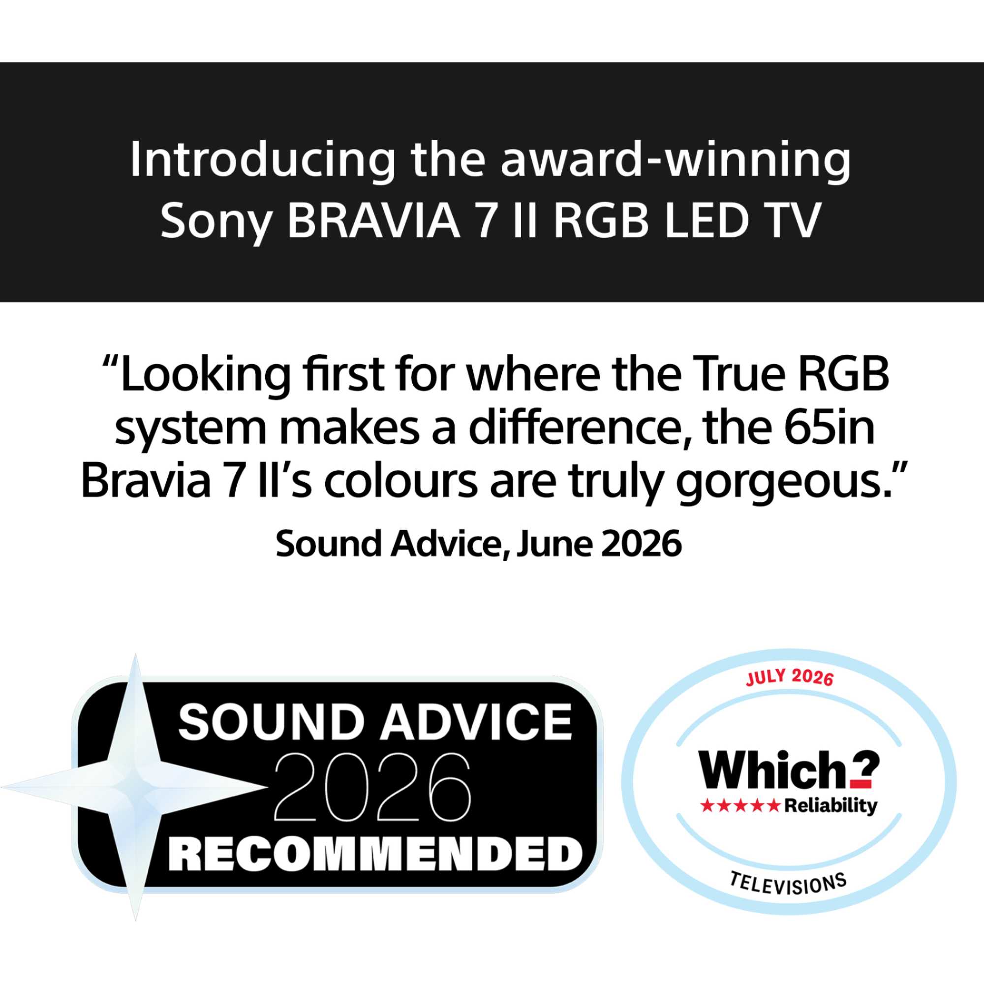 BRAVIA 7 II XR75M2PB 65" 4K Ultra HD RGB LED HDR Smart TV - K65XR75M2PB