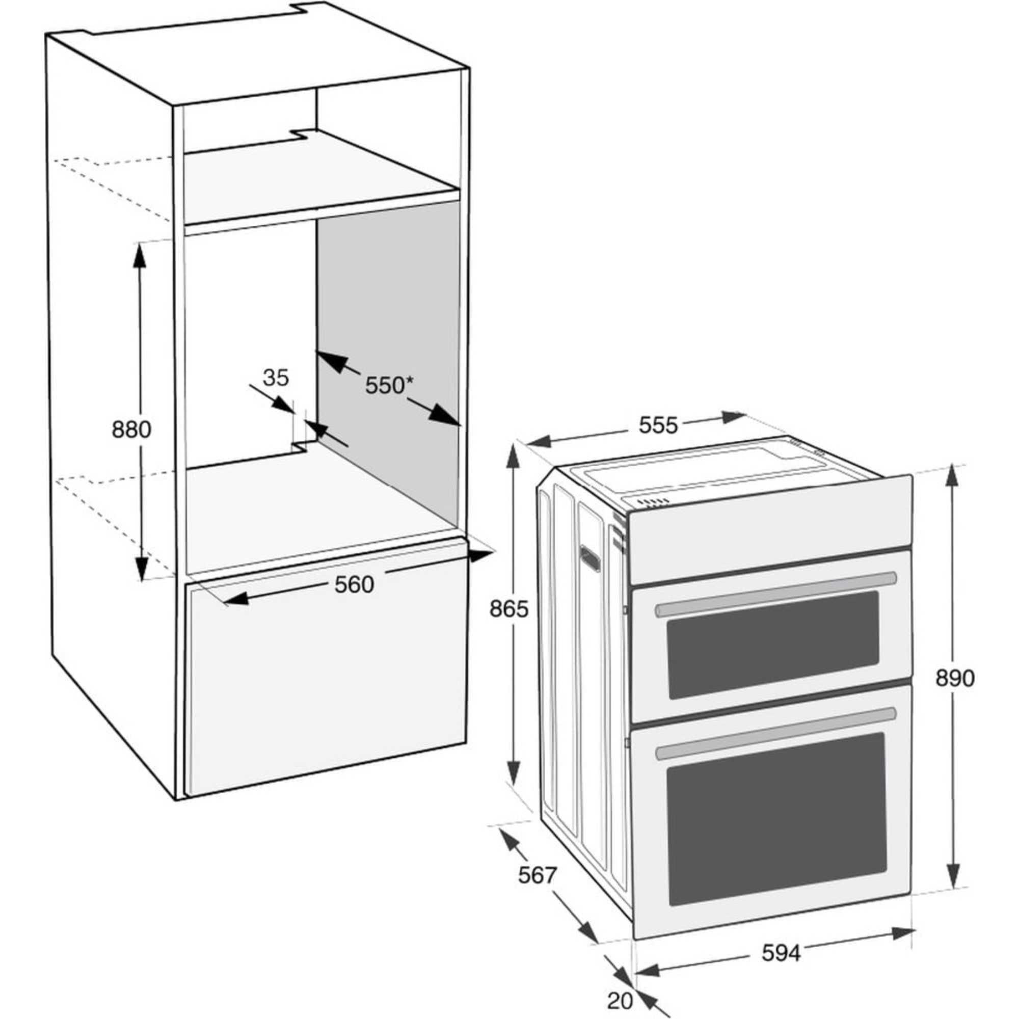 DII 10N S Built-In Electric Fan Double Oven - Silver