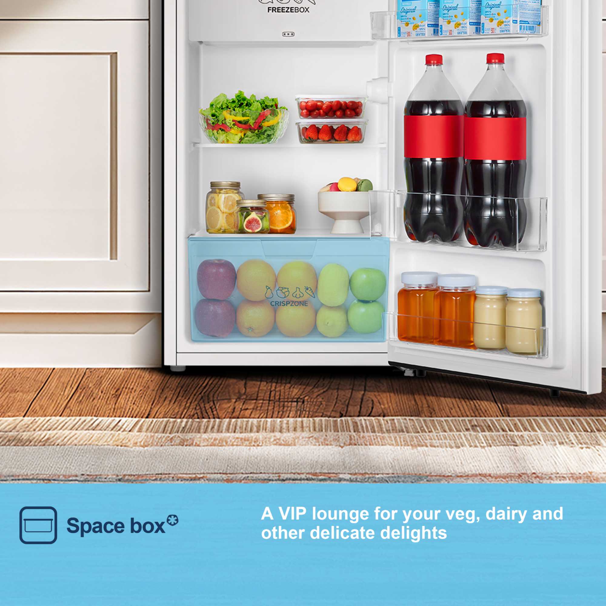 MUR4894E 75l Undercounter Fridge with Icebox - White