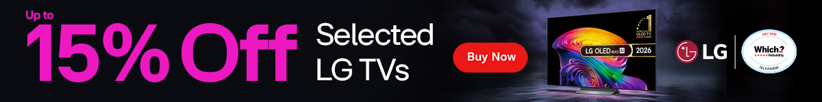 Up to 15% off selected LG TVs
