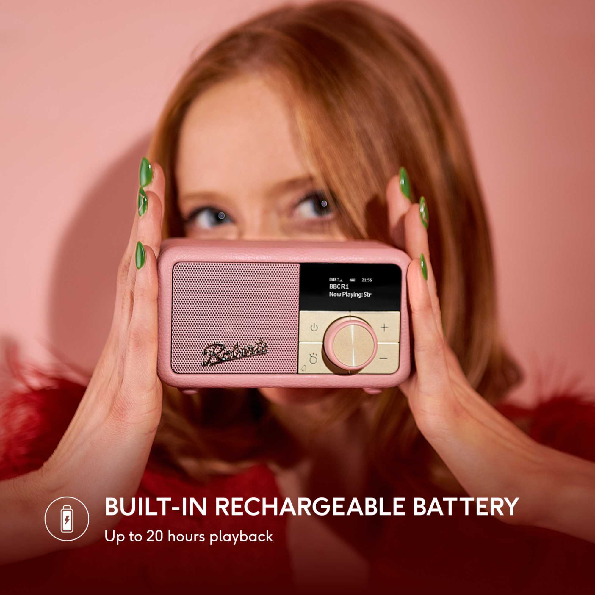 Revival Petite 2 DAB/DAB+/FM Bluetooth Portable Radio - Dusky Pink