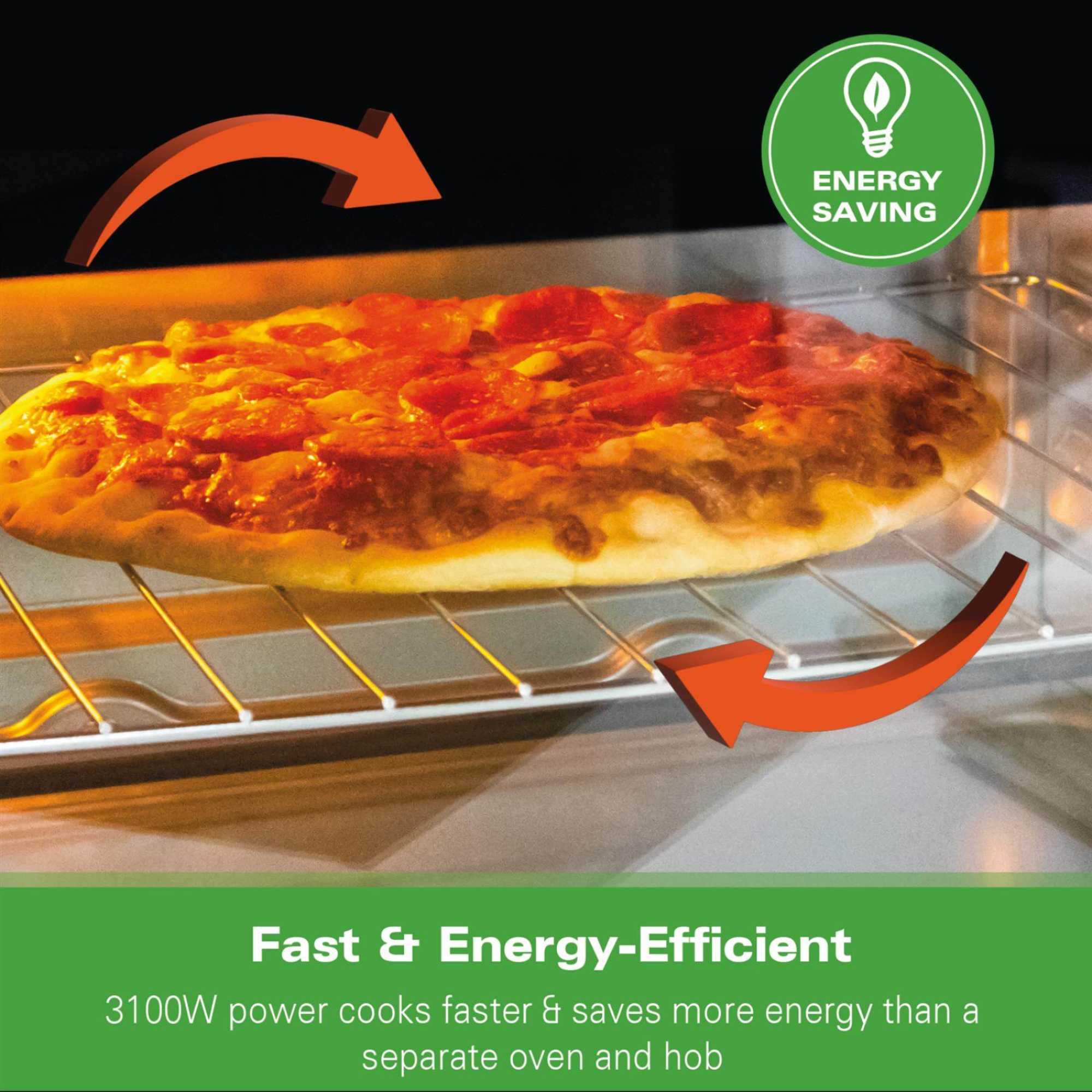 HB28HDB 28l Mini Oven with Double Hotplate - Black