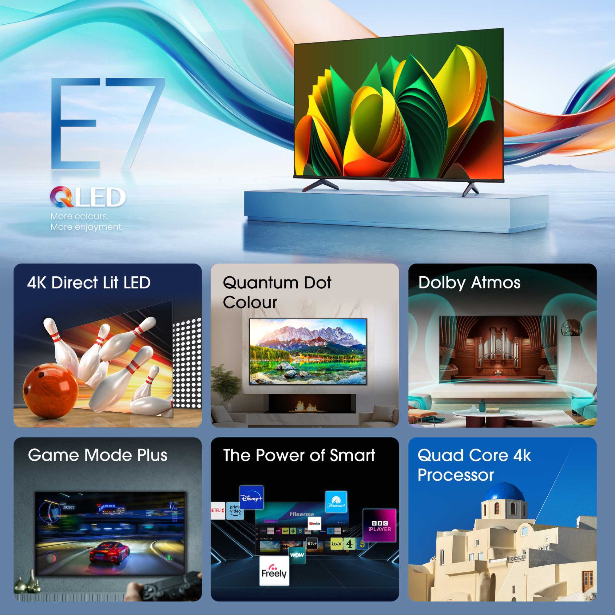 E78NQ 43" 4K Ultra HD QLED HDR Freely Smart TV - 43E78NQTUK