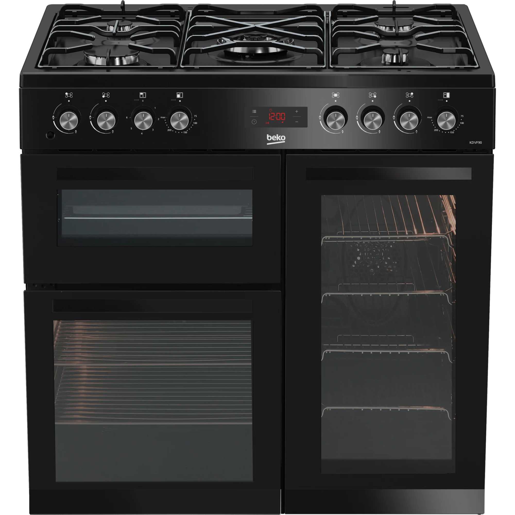 90cm Double Oven Range Cooker with 5 Burner Gas Hob - KDVF90K
