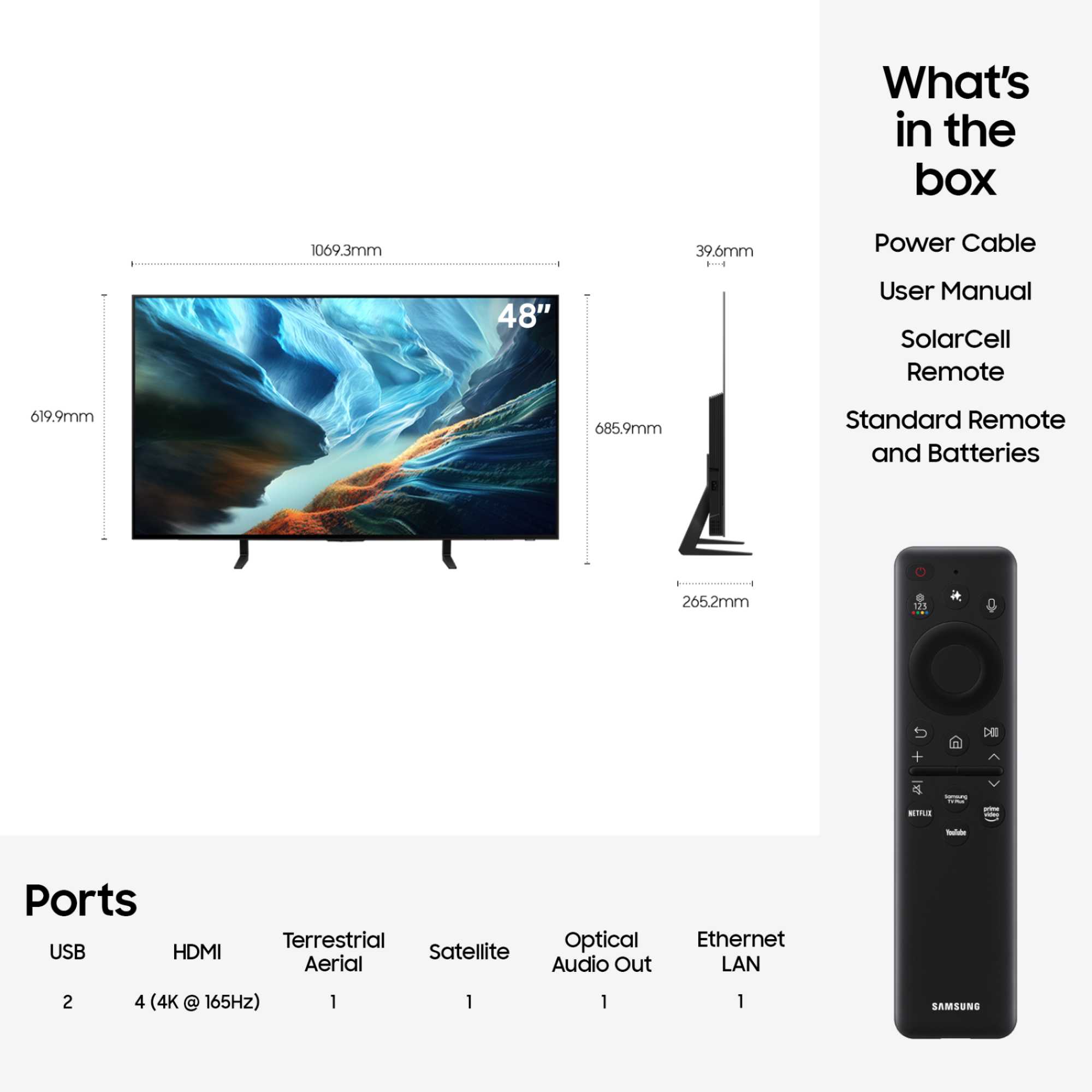 S90H 48" 4K Ultra HD OLED HDR Vision AI Smart TV - QE48S90H