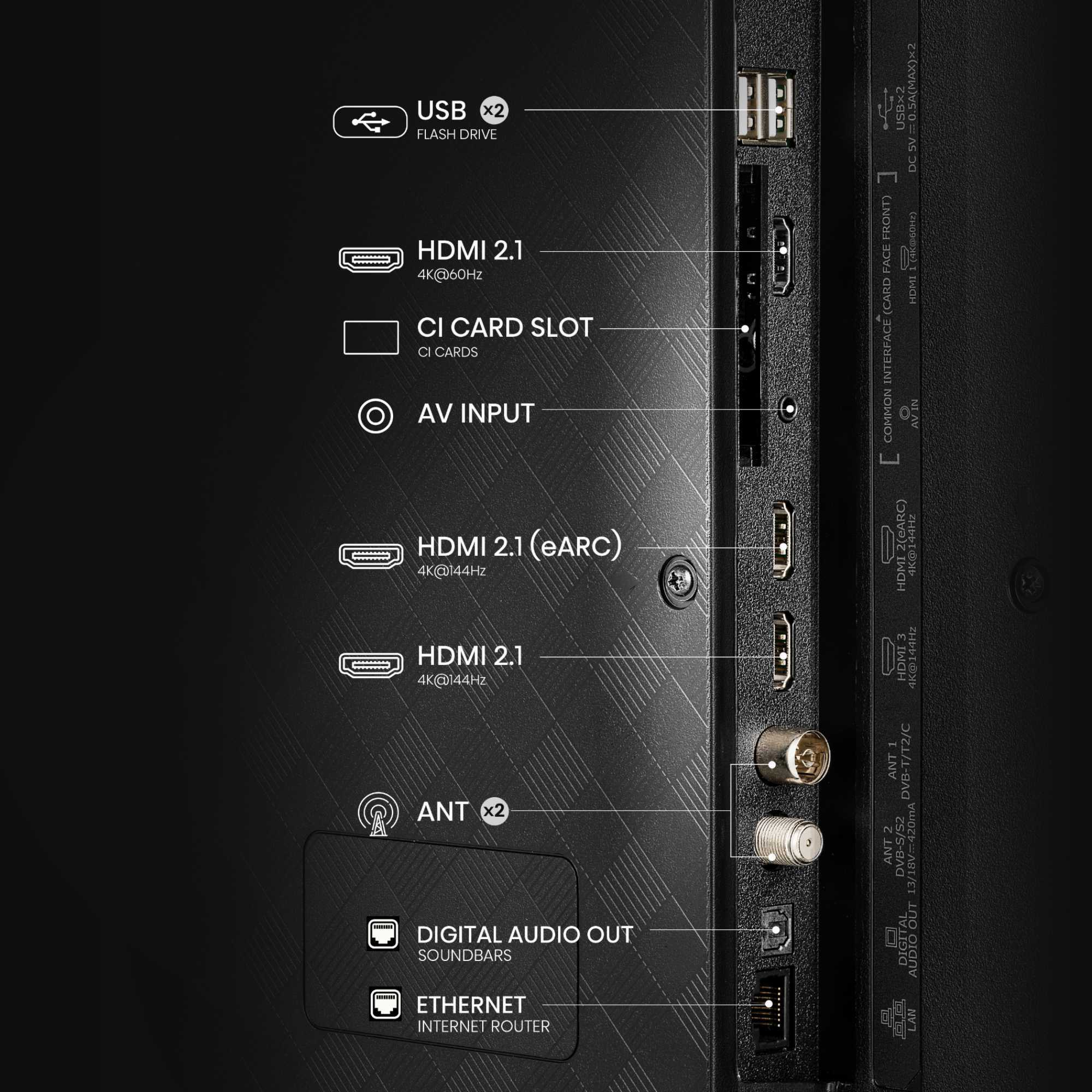 E7QTUK PRO 55" 144Hz QLED Smart AI TV with Freely - 55E7QTUK-PRO