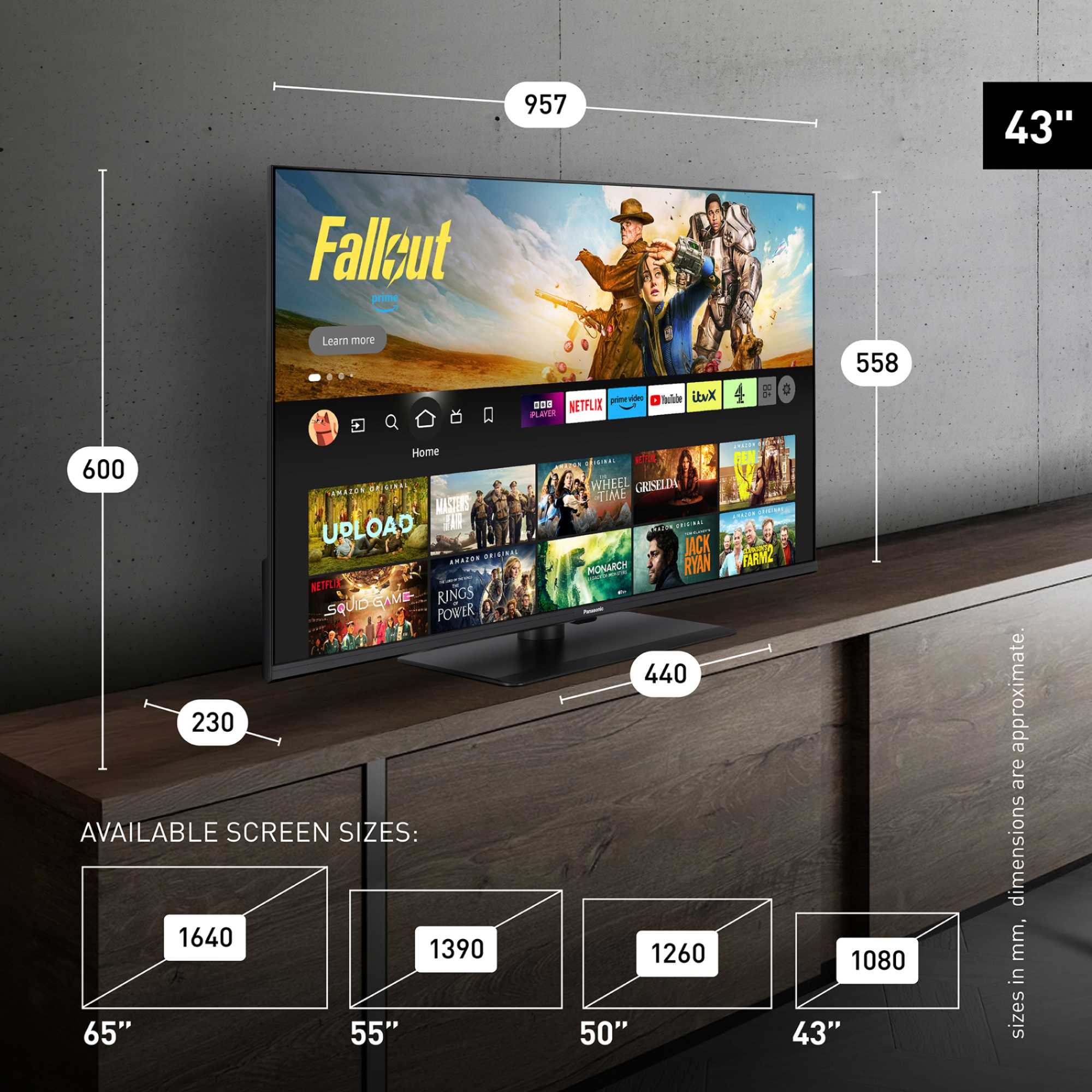 W85BEY 43" 4K Ultra HD QLED Fire TV - TV-43W85BEY