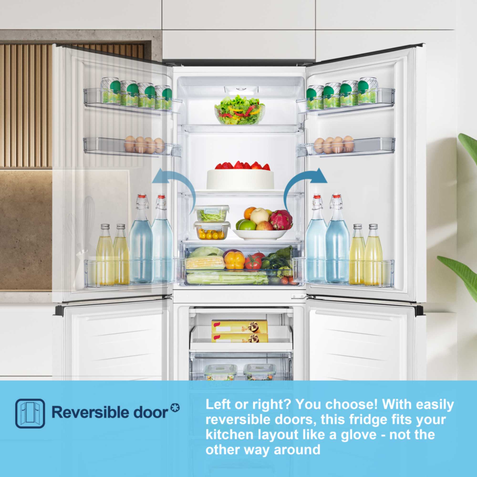 MC55240E 252l Fridge Freezer - White