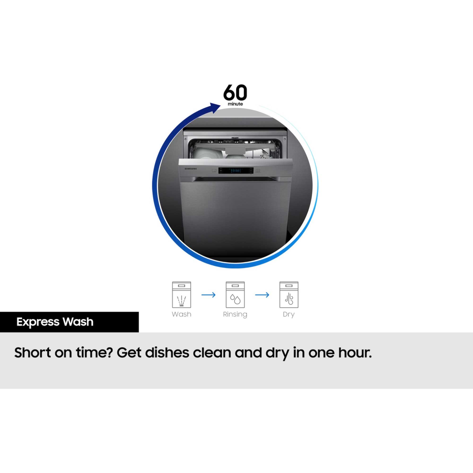 DW60CG550B00EU Series 7 14 Place Settings Built-In Dishwasher with Auto Door Open