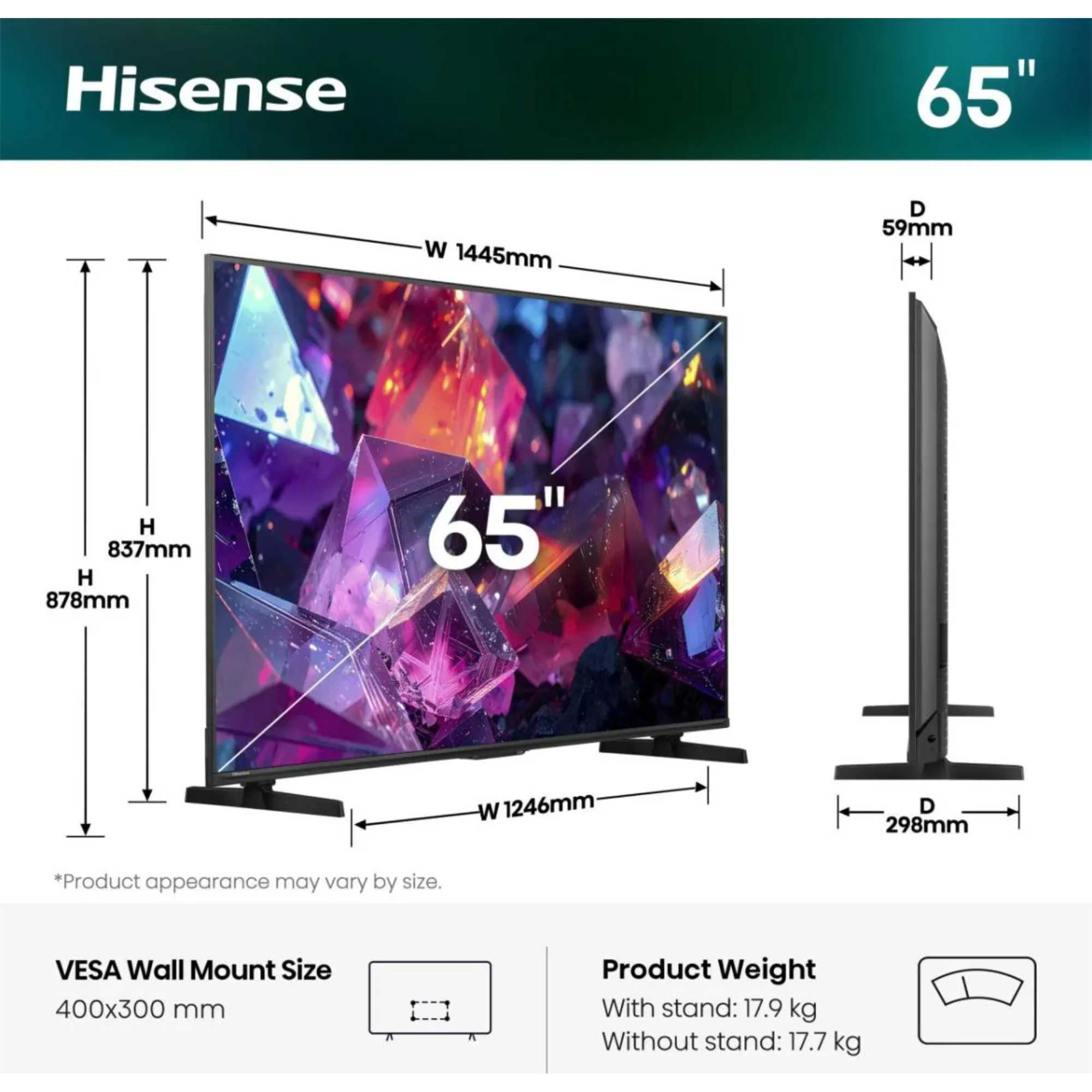 E7STUK-PRO 65" 4K Ultra HD Hi-QLED Freely Smart TV - 65E7STUK-PRO
