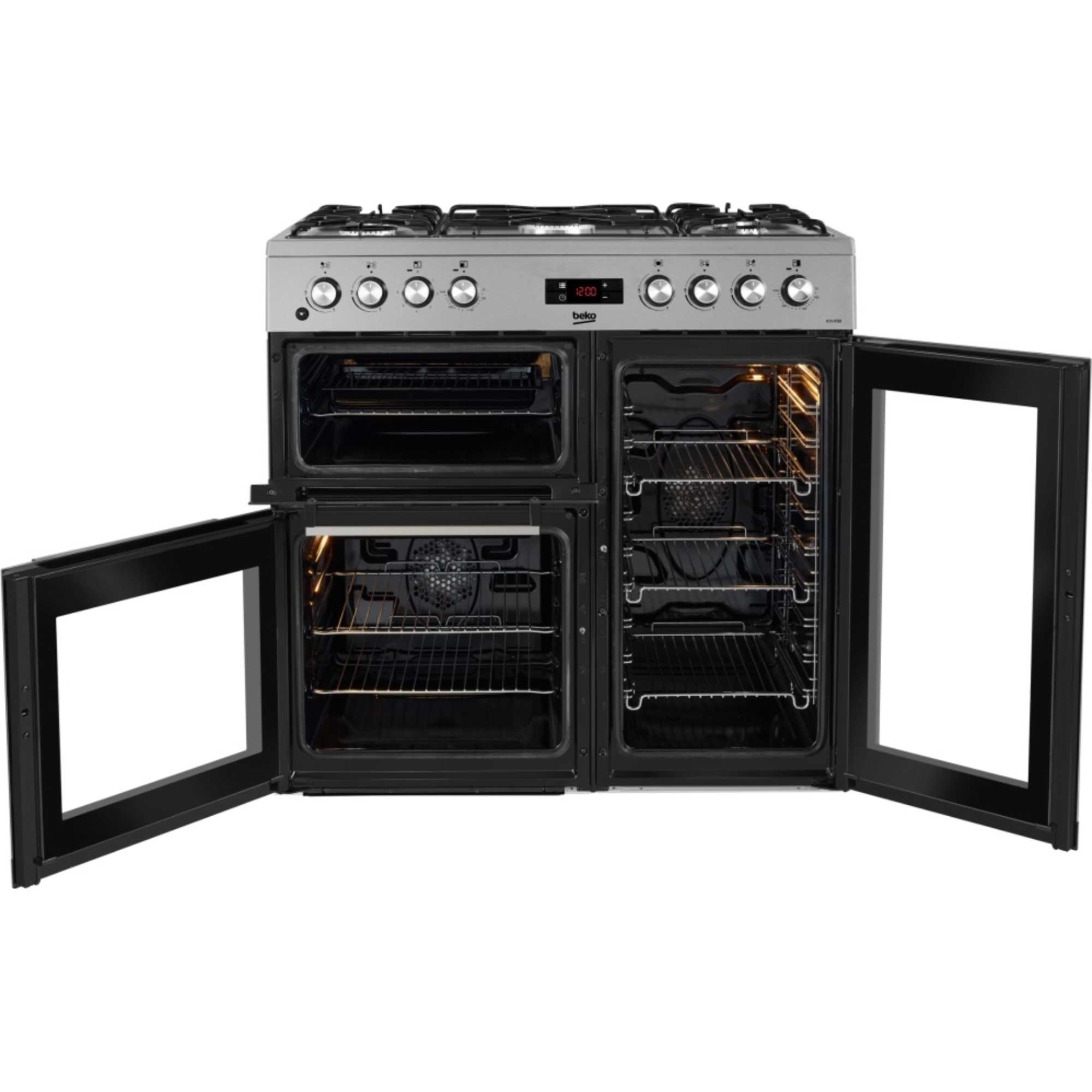 90cm Double Oven Range Cooker with 5 Burner Gas Hob - KDVF90X