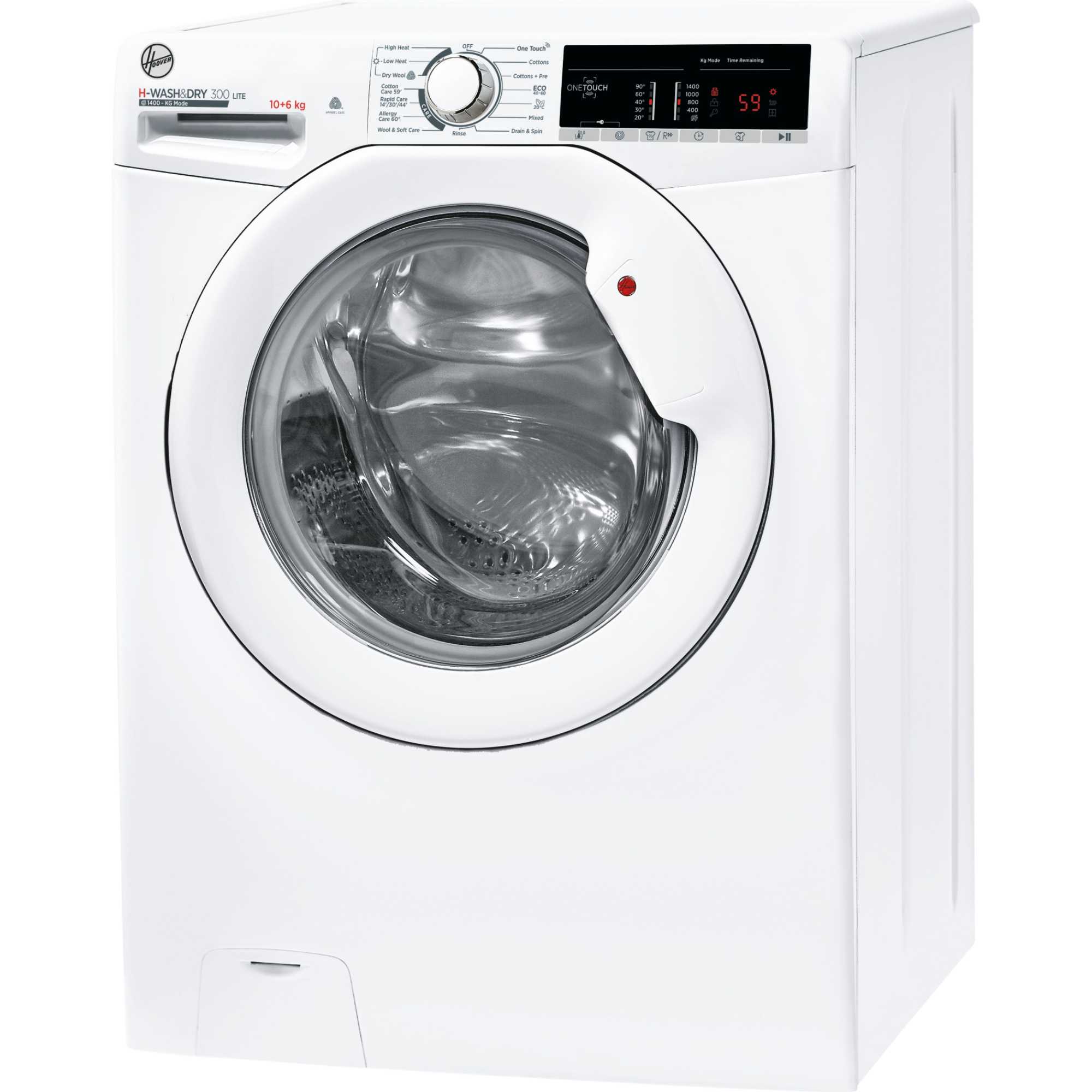 H3D 4106TE/1-80 H-WASH 300 LITE 10kg Wash 6kg Dry Smart Washer Dryer - White