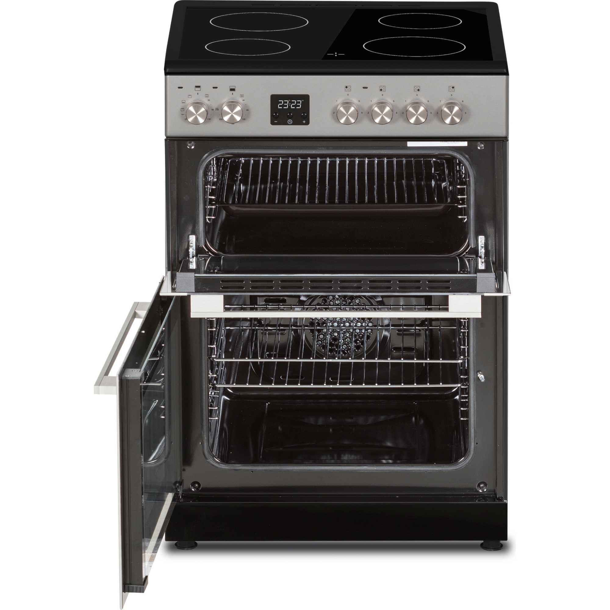 C60CDOS 60cm Double Oven Ceramic Cooker - Silver