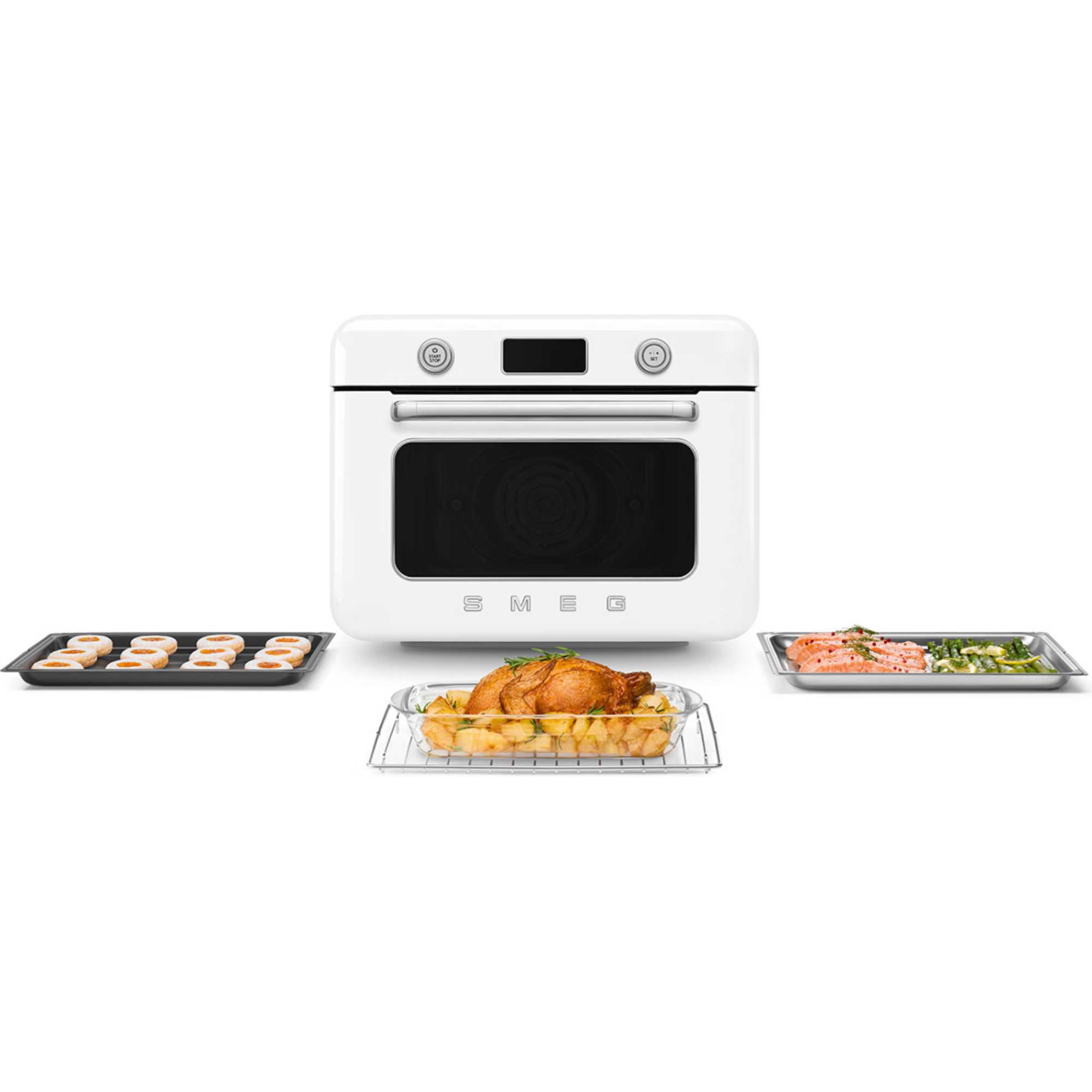 COF01WHUK Countertop 10in1 Retro 50's Multifunction Oven - White