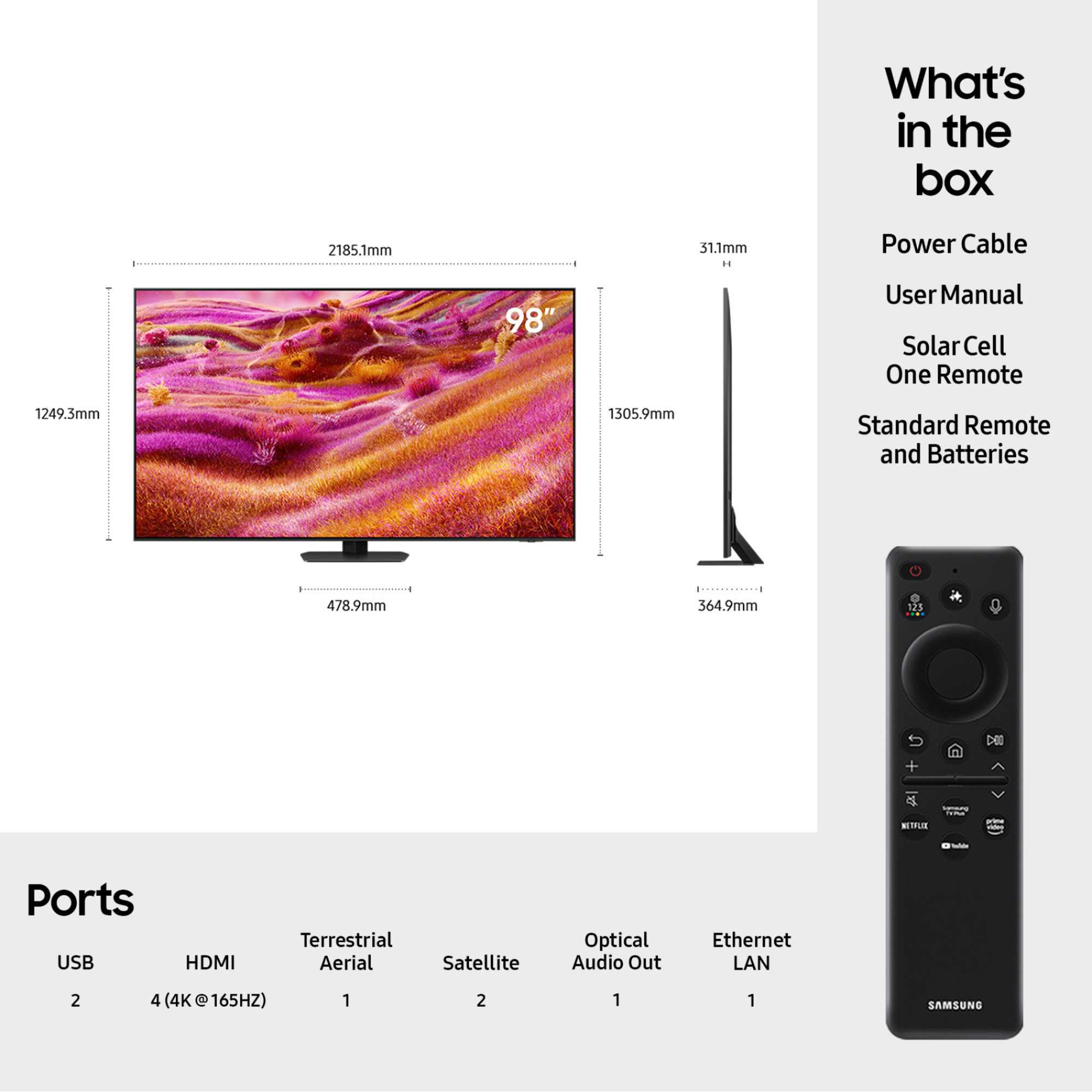 QEQN93F 98" 4K Ultra HD Neo QLED HDR Smart TV - QE98QN93F