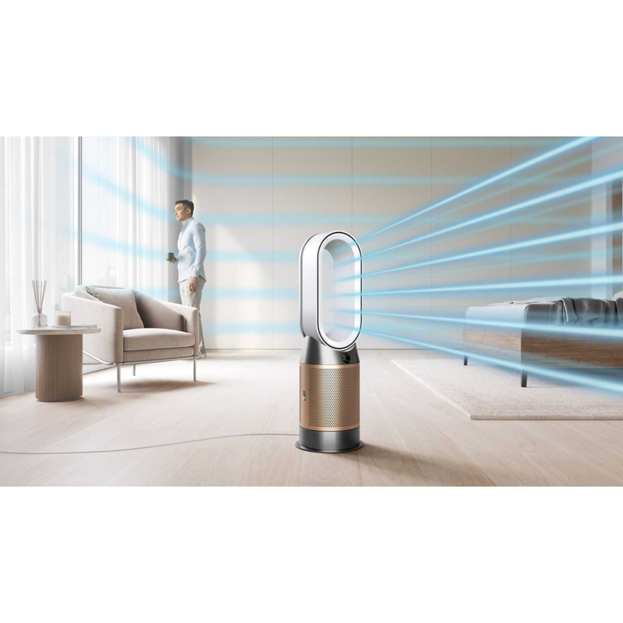 HP12 Hot+Cool De-NOx Purifying Fan Heater - White/Gold