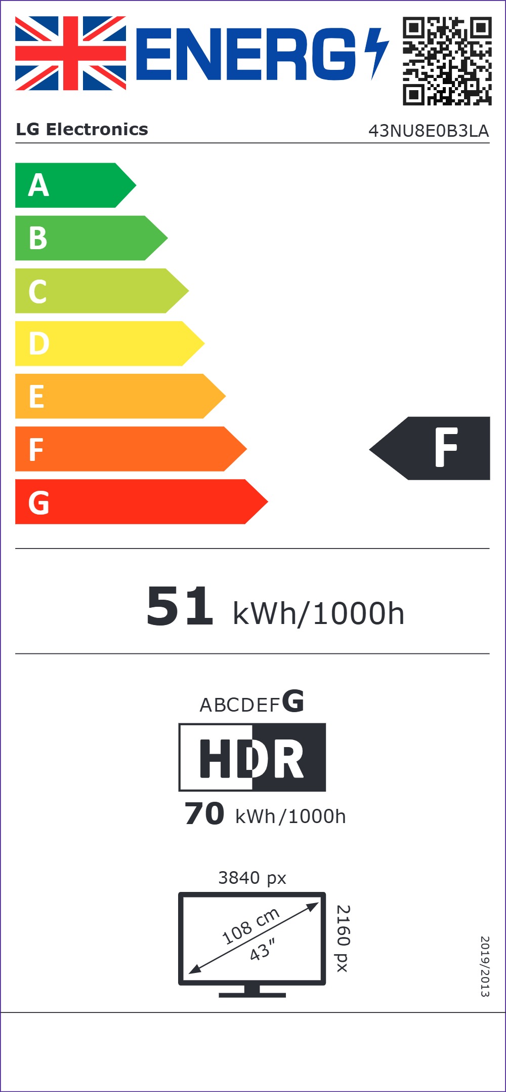 LG 43" 4K Ultra HD LED 4K HDR10 webOS AI Smart TV