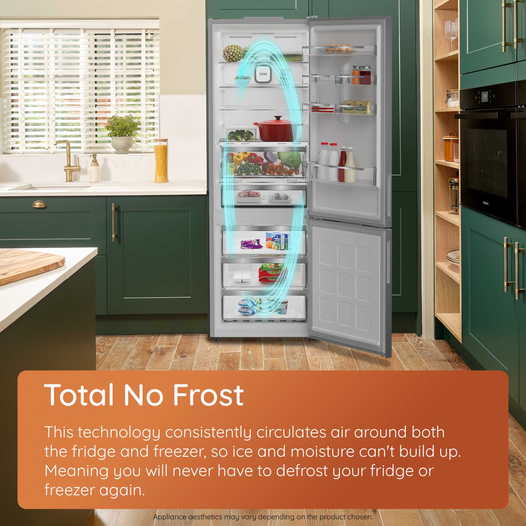 Fridge Freezer 50/50 Total No Frost - Brushed Steel - HPKF3241XP4UK