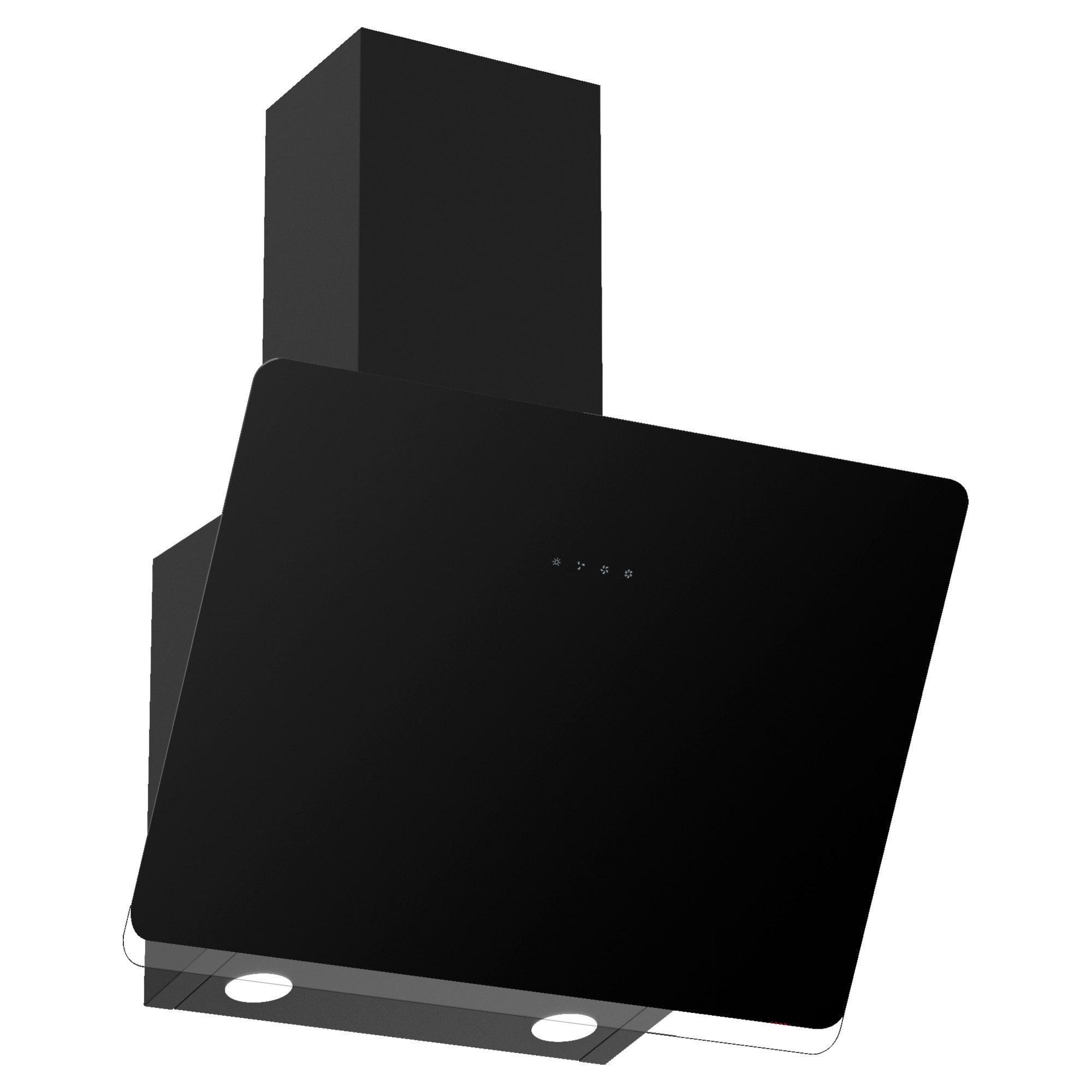 AH602B Angled Cooker Hood with Black Body and Glass