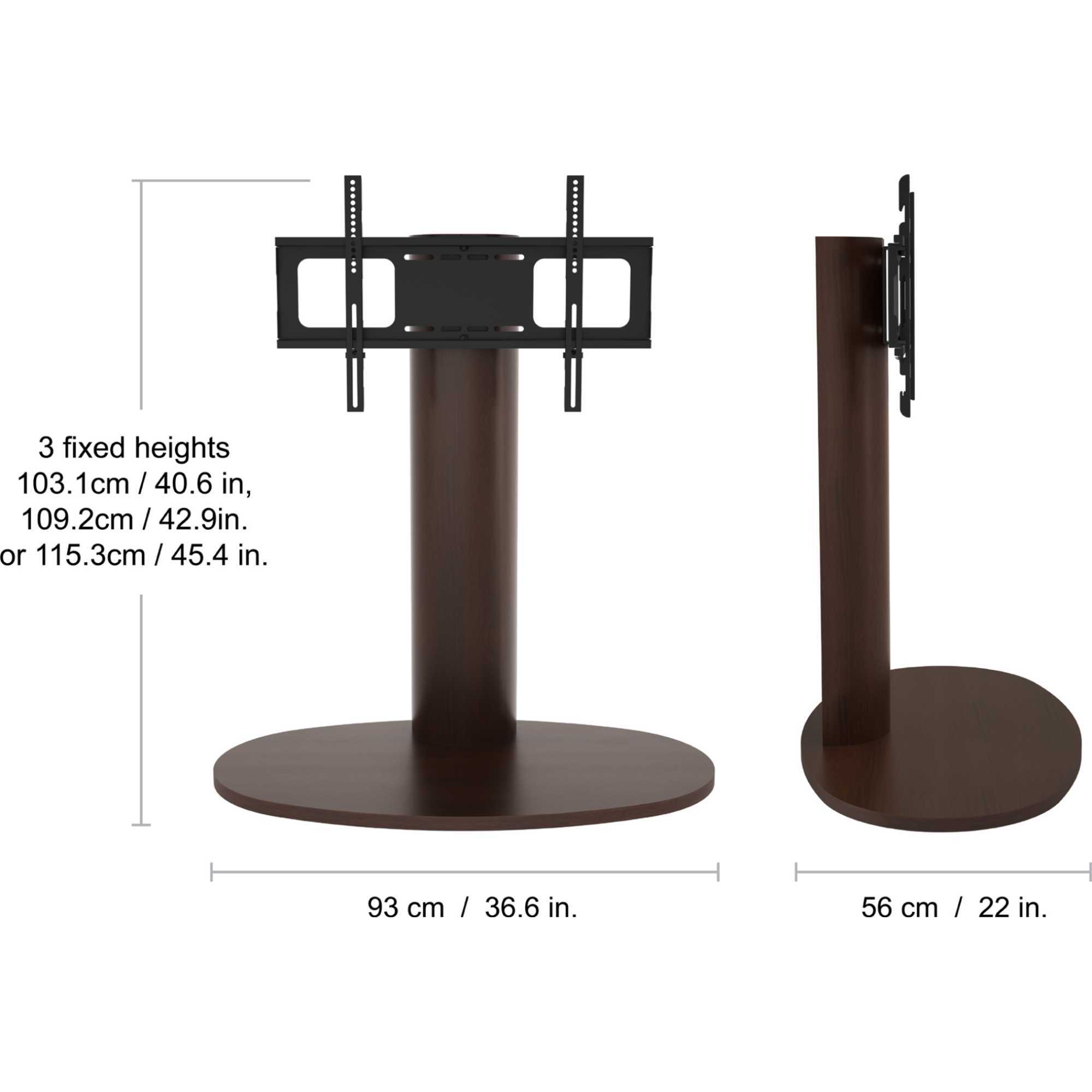 FL930CHEW Wooden Column TV Stand, for 32-65" TVs - Walnut