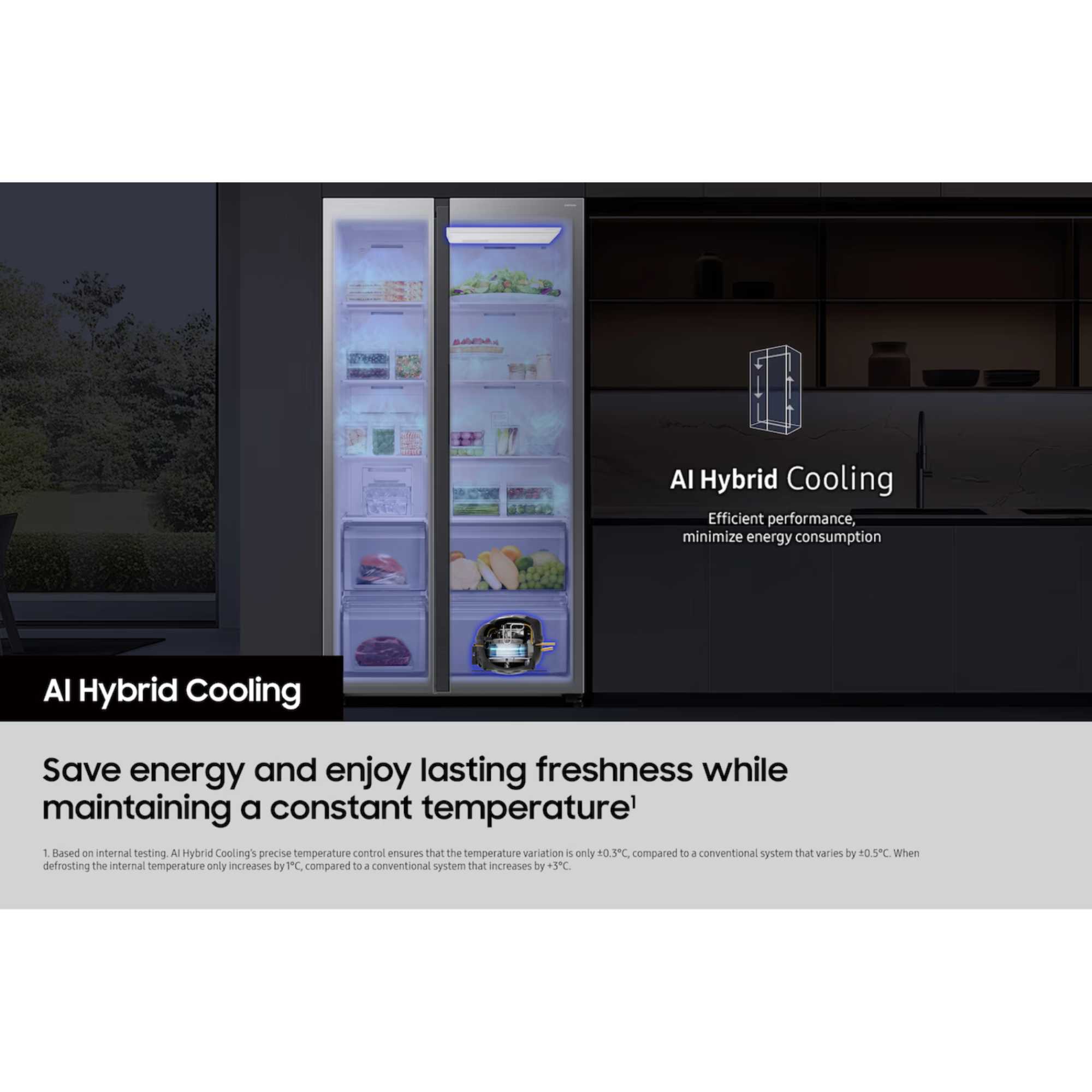 RM70F67RDREU Bespoke AI Series 8 American Style Fridge Freezer - Stainless Steel